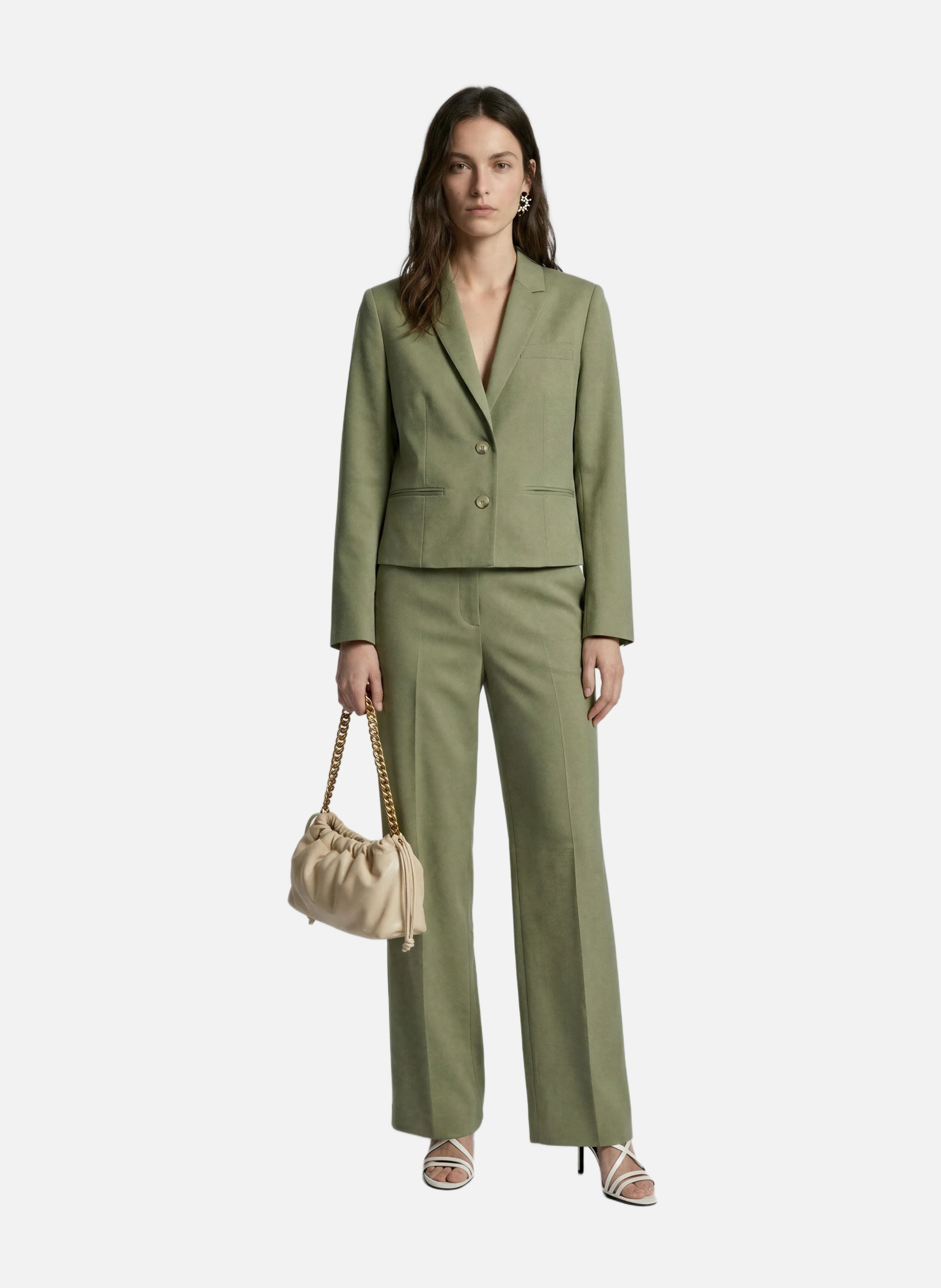 Pantalon large en lin et coton THE KOOPLES Vert