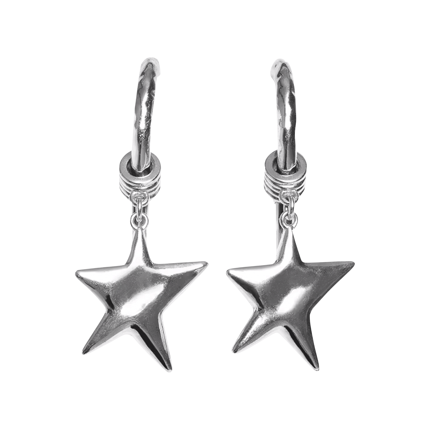 Boucles d'oreilles asymétriques étoiles rock star ZADIG&VOLTAIRE Argent