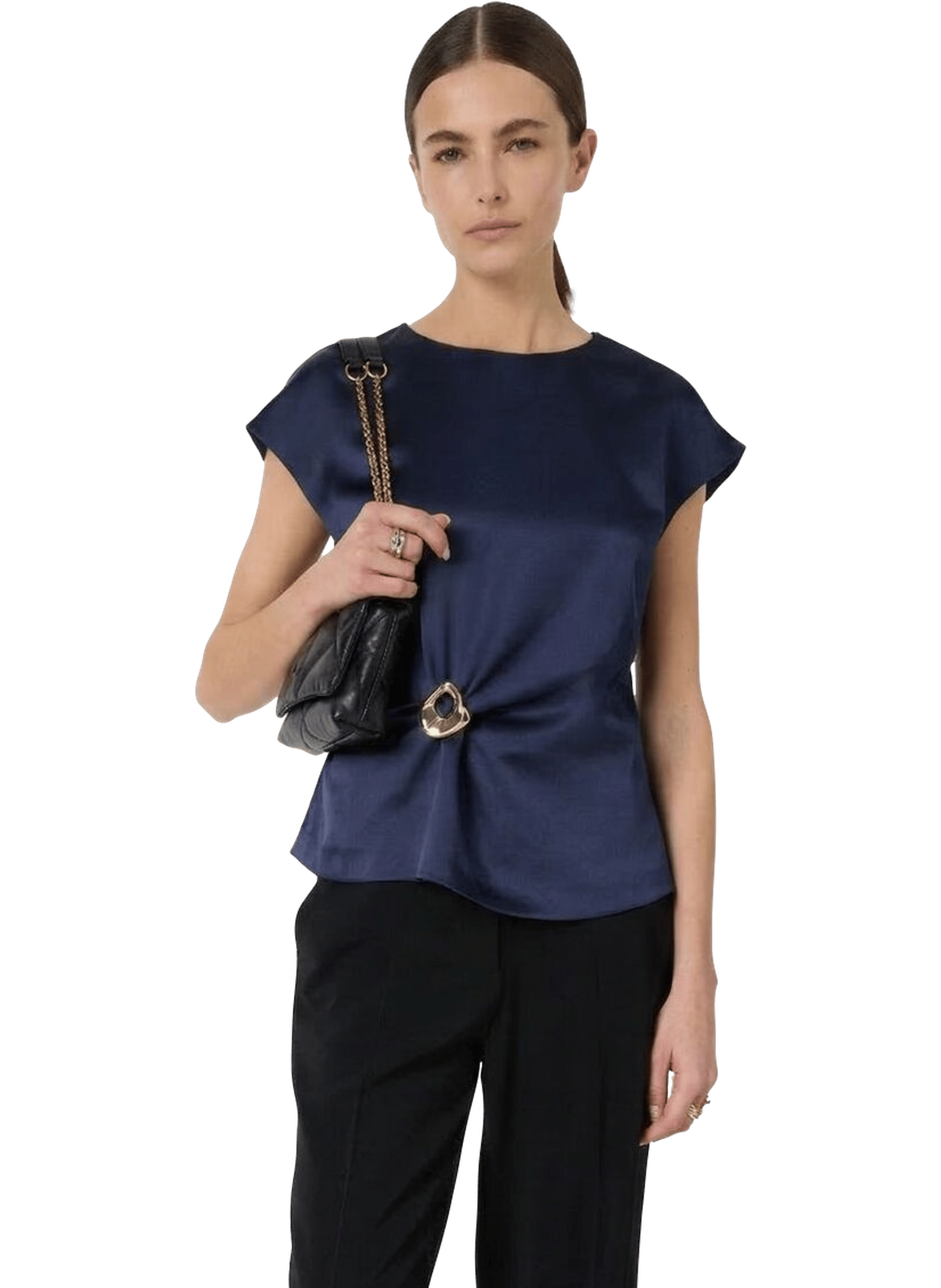 Top drapé à bijou doré - claudie GERARD DAREL Bleu