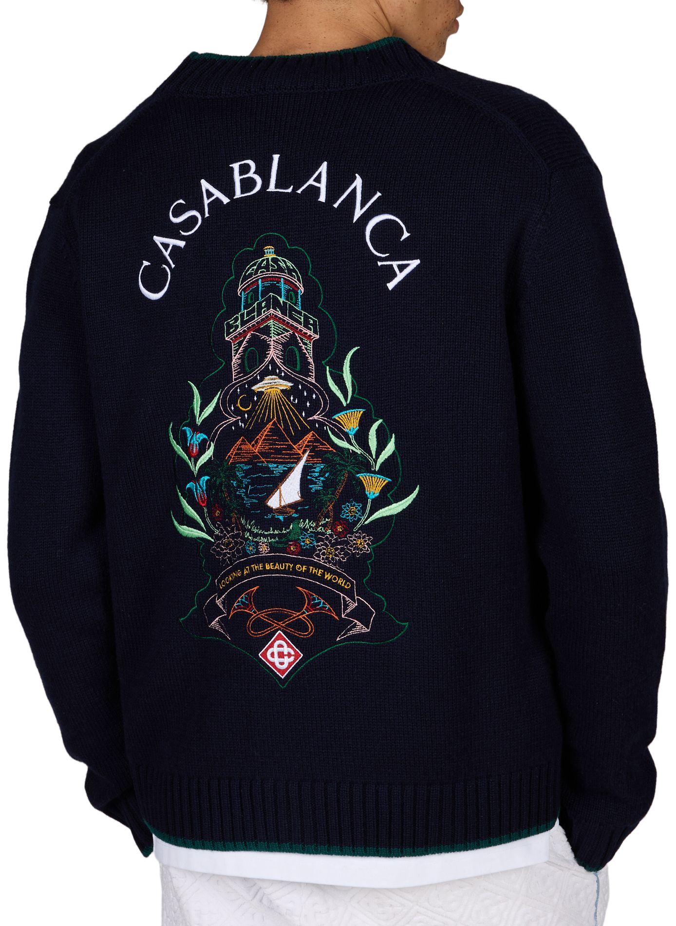 Gilet brodé en laine et cachemire CASABLANCA PARIS Multicolore