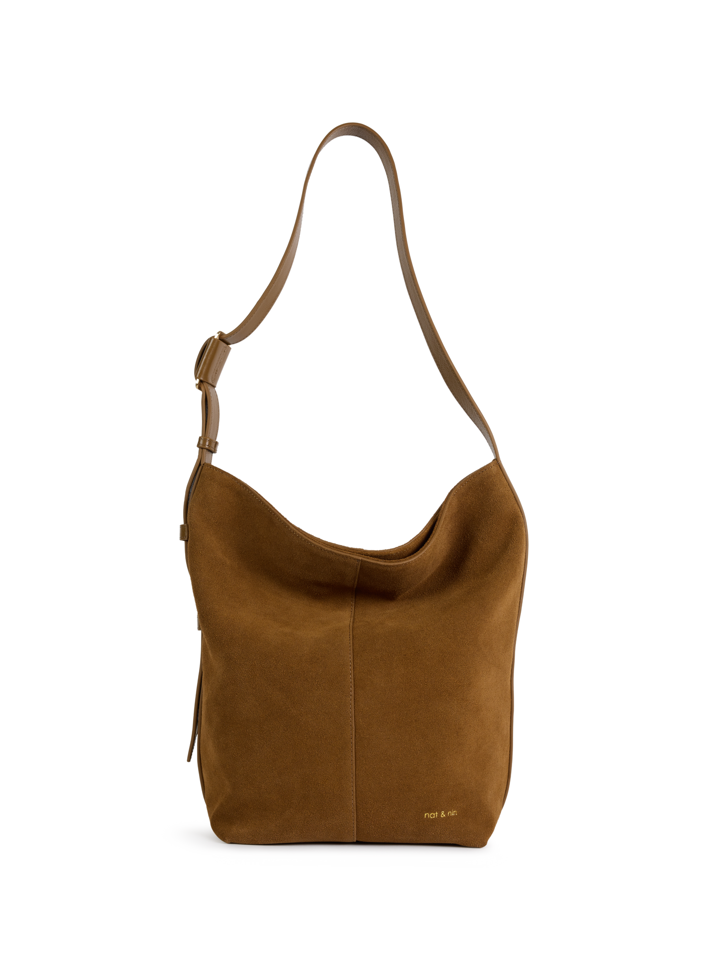 Schultertasche aus Leder NAT & NIN Braun