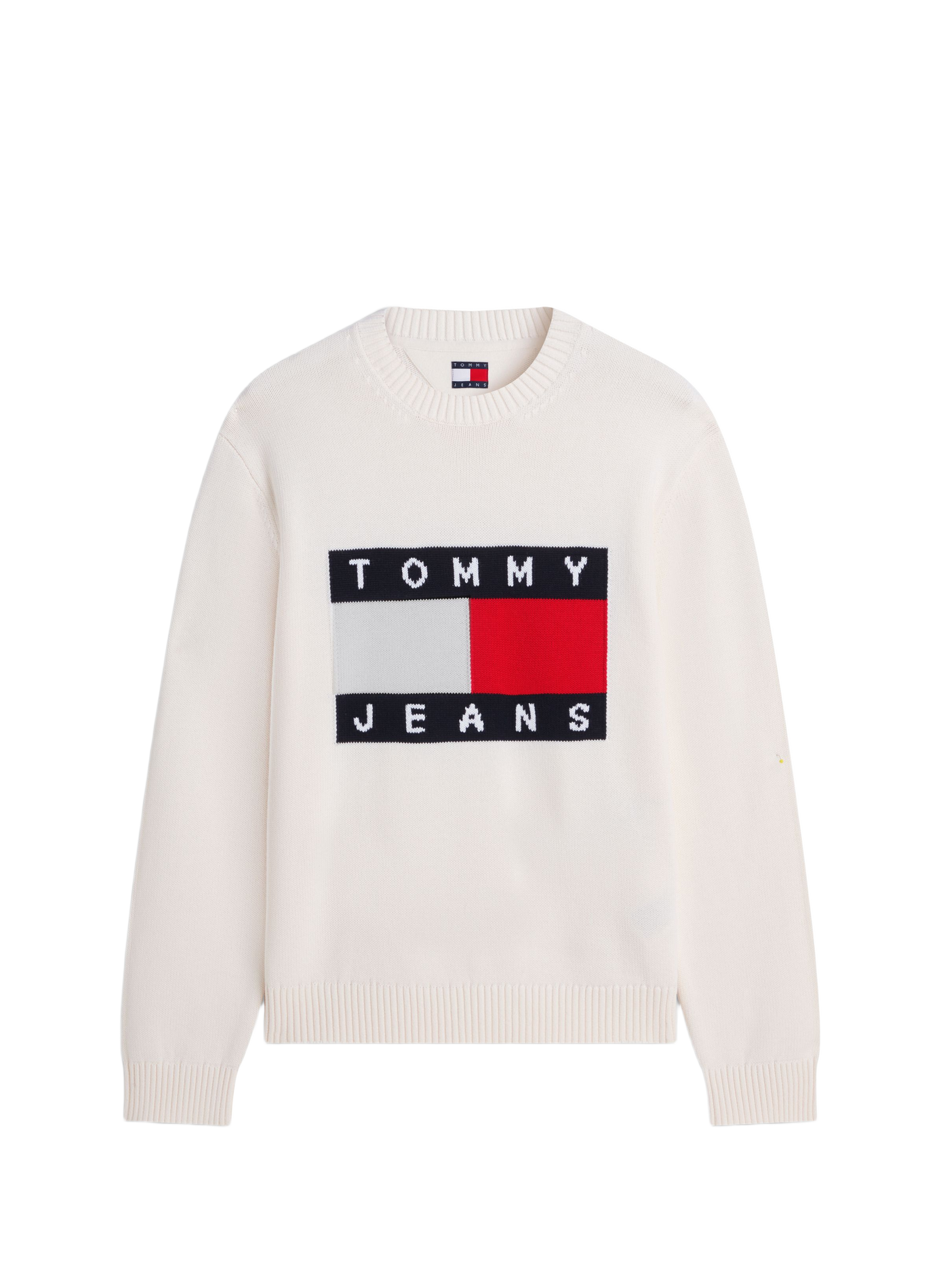 Round neck cotton sweater TOMMY HILFIGER Beige