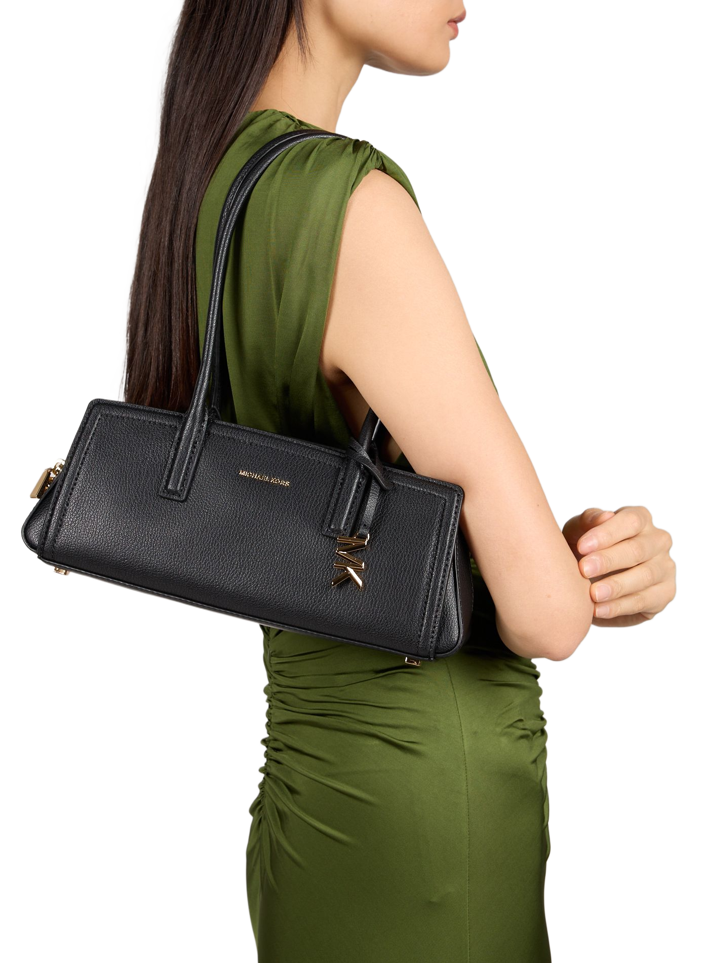 Sac porté épaule Laila en cuir MICHAEL KORS Noir