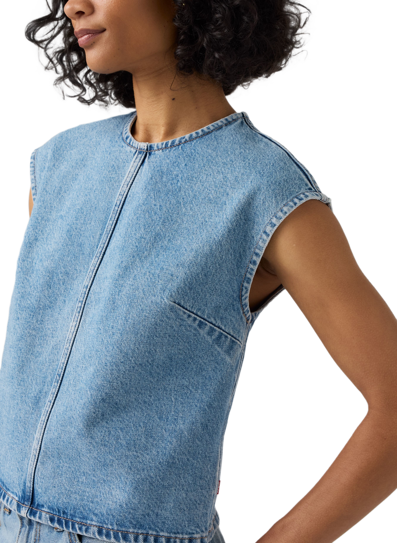 Sleeveless cotton denim top LEVI'S Blue