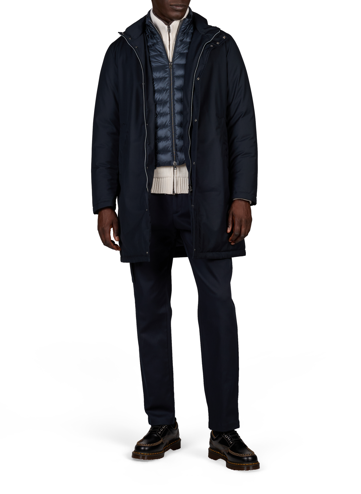 Manteau droit col montant HERNO Bleu