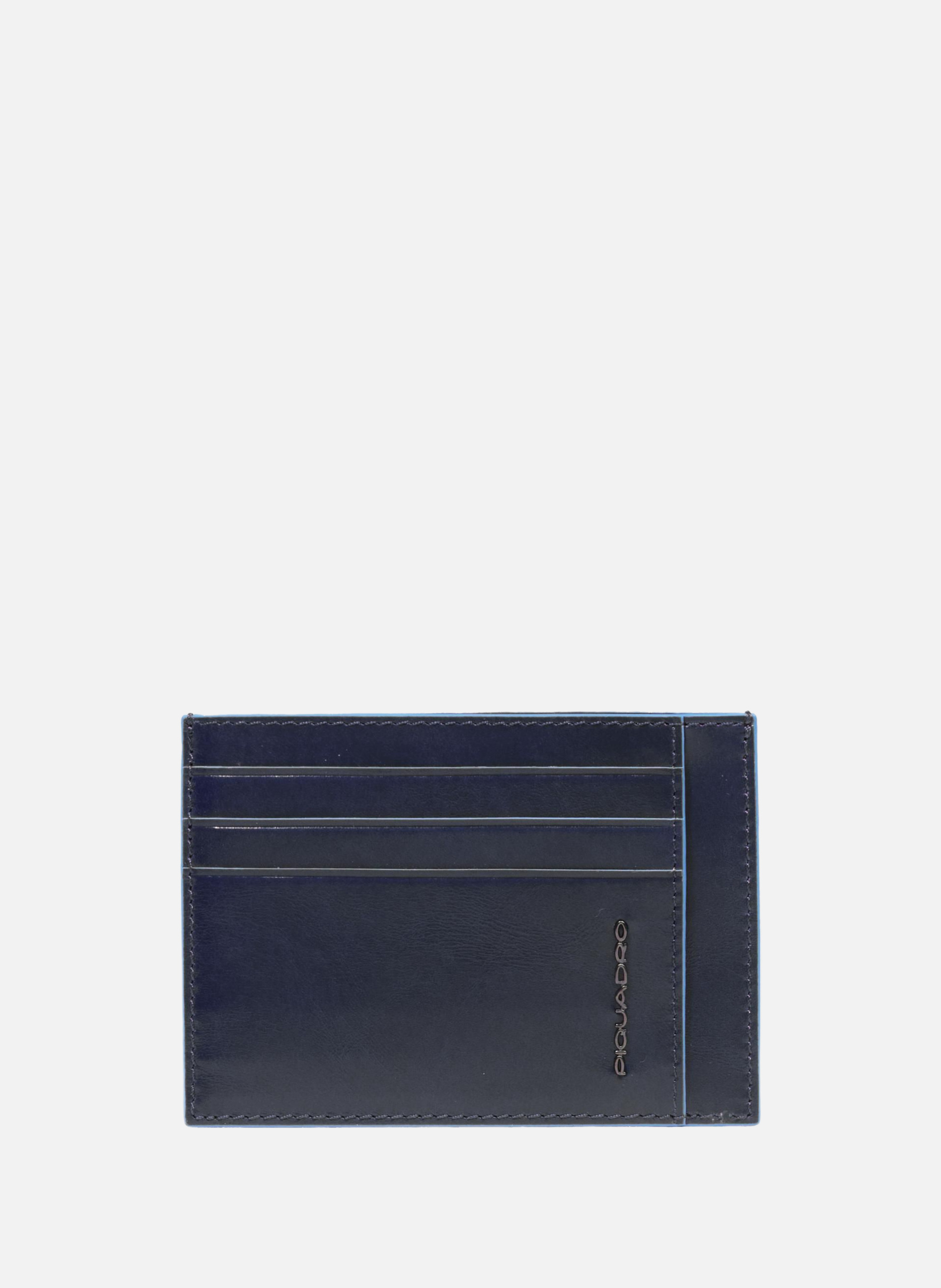 Porte-cartes de crédit homme fin en cuir PIQUADRO Bleu