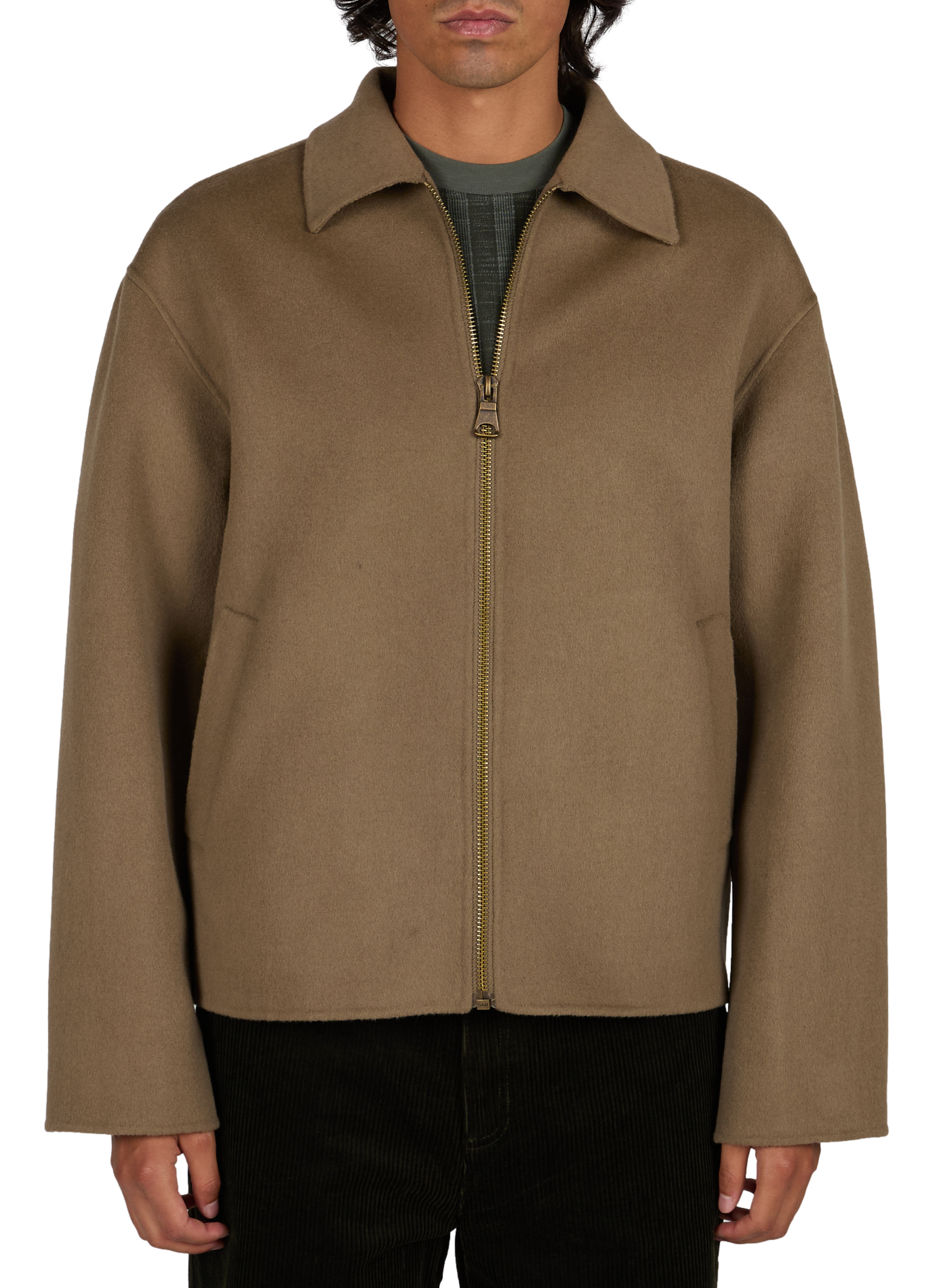 Straight wool blend jacket BELLEROSE Beige