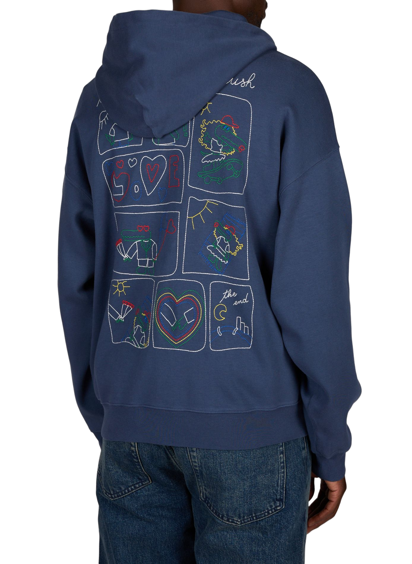 Gerader Kapuzenpullover aus Baumwolle MAISON LABICHE Blau