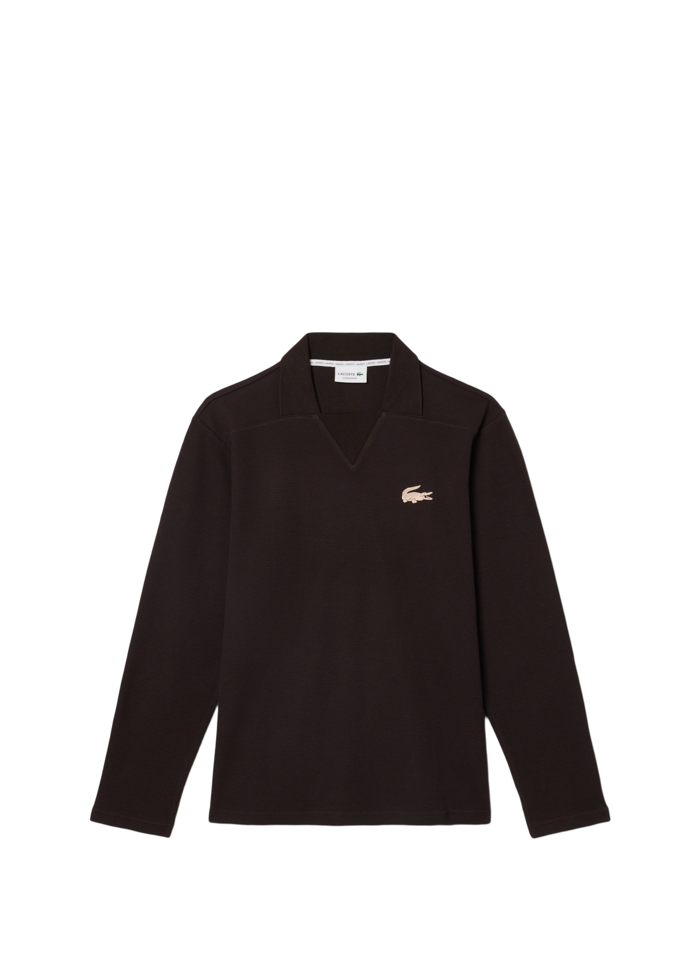 Sweat droit uni en coton LACOSTE Marron
