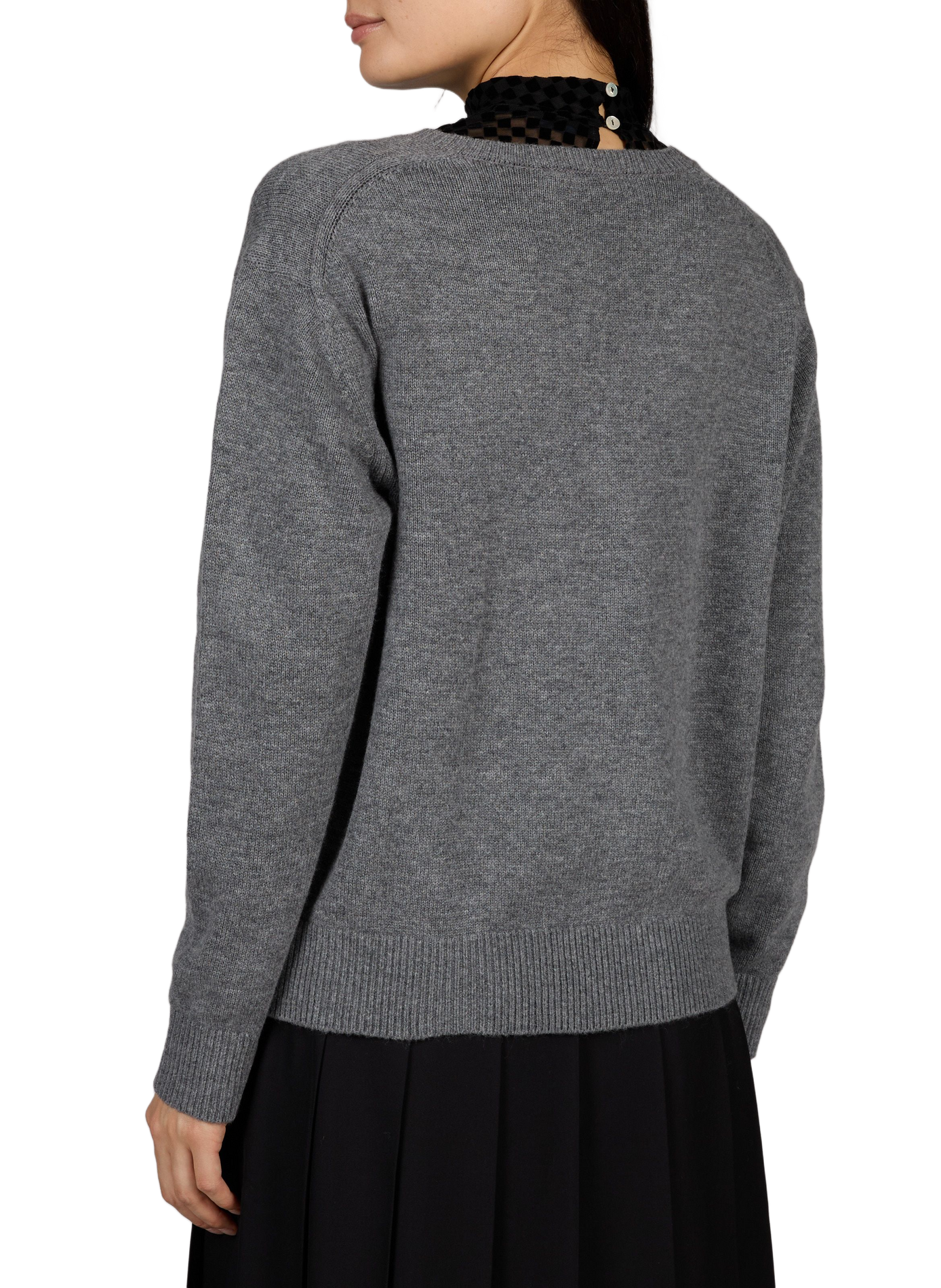 V-neck wool and cashmere oversized sweater DUNST Grey