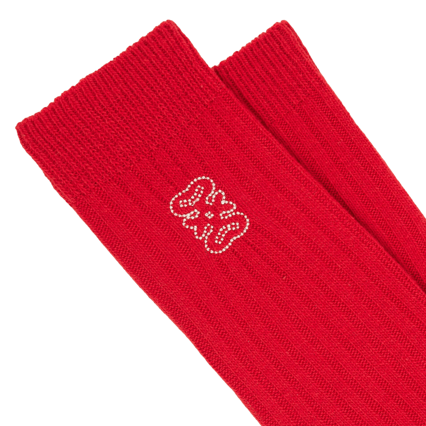 Chaussettes hautes côtelées à logo SANDRO Rouge
