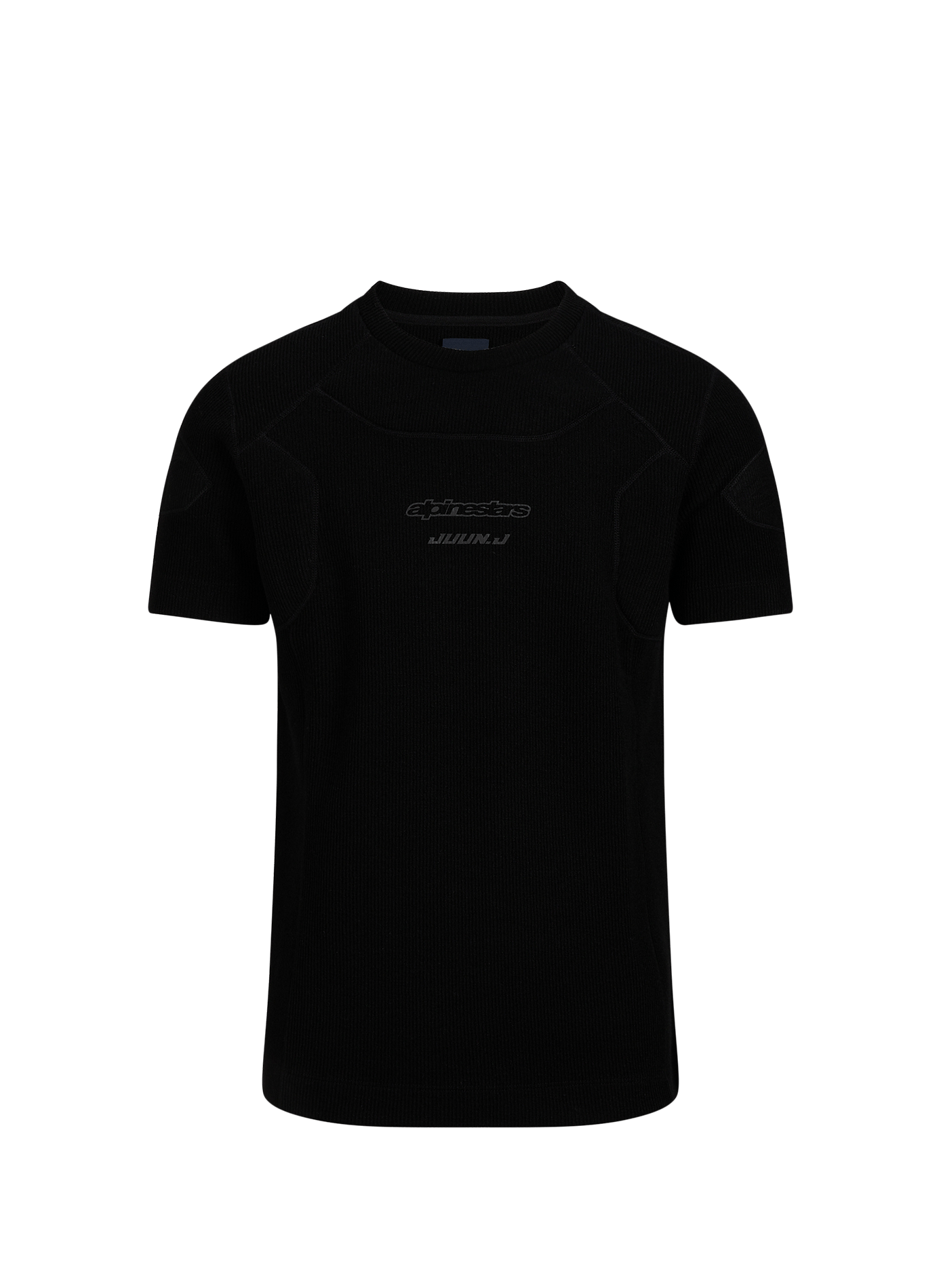 Weit geschnittenes T-Shirt mit geripptem Rundhalsausschnitt JUUN.J Schwarz