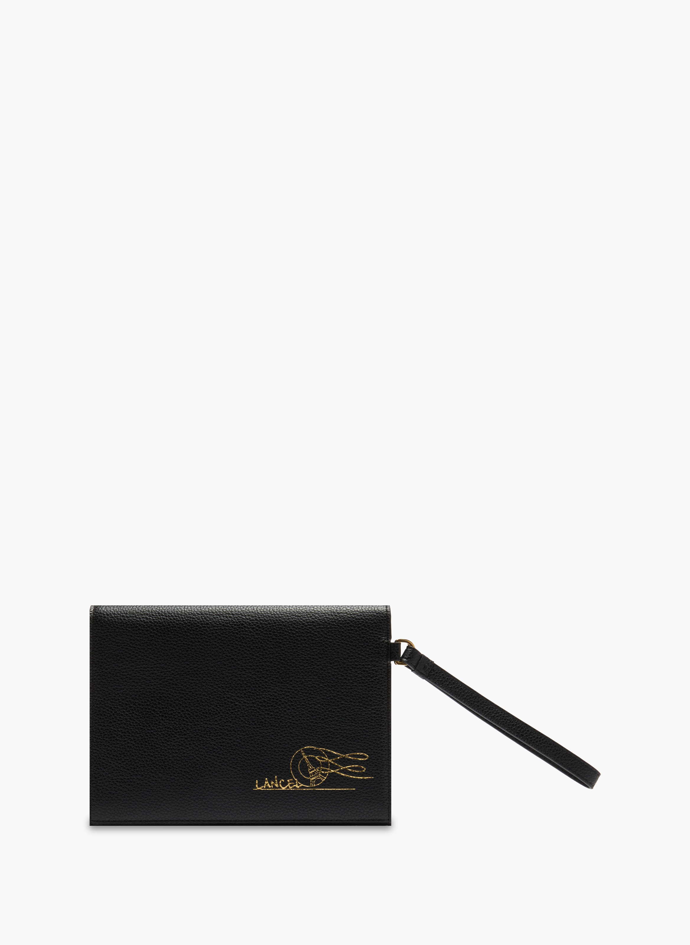 Pochette rabat m enveloppe de lancel en cuir LANCEL Noir