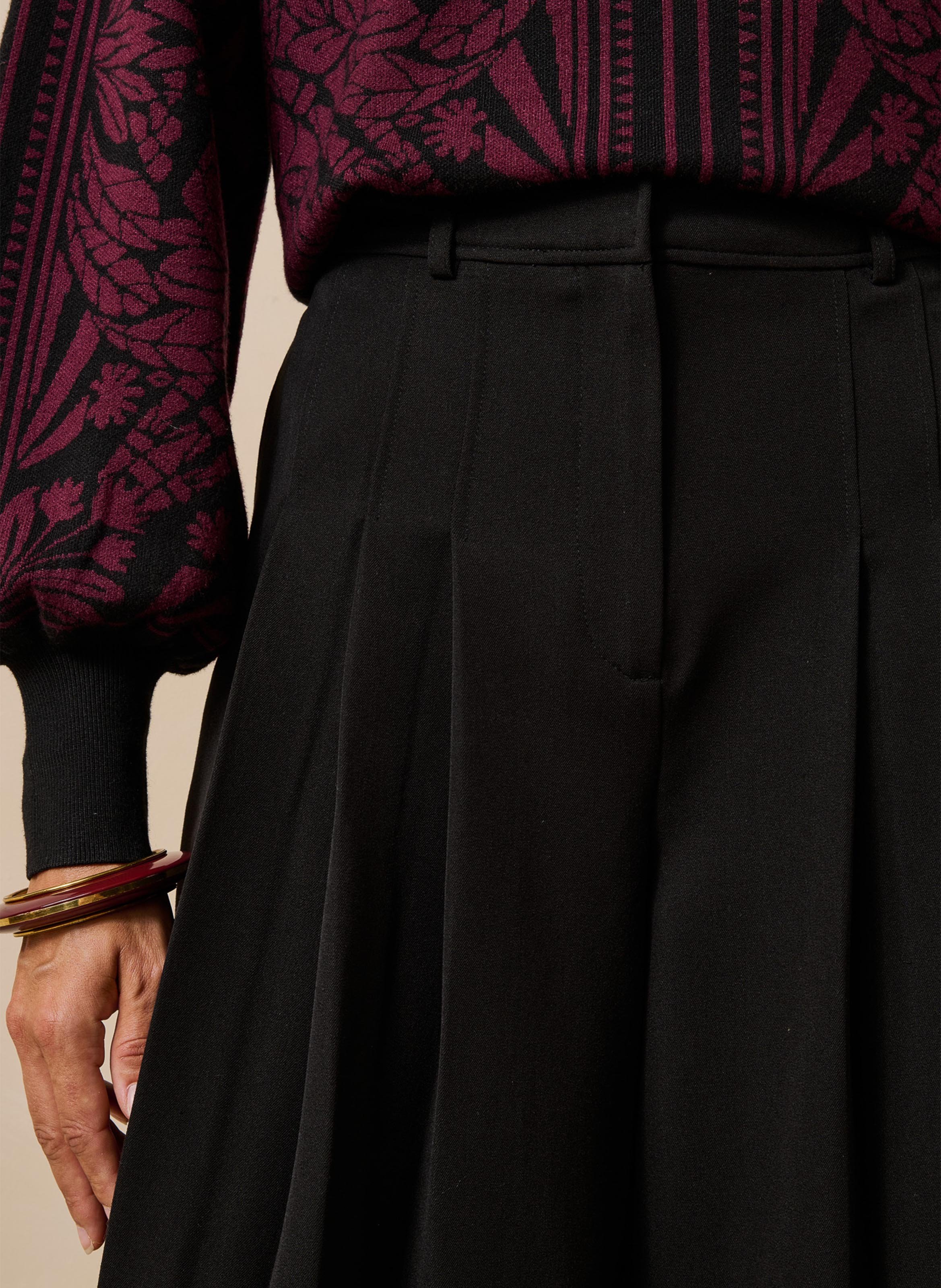 Wijde cropped plissébroek LA FEE MARABOUTEE Zwart