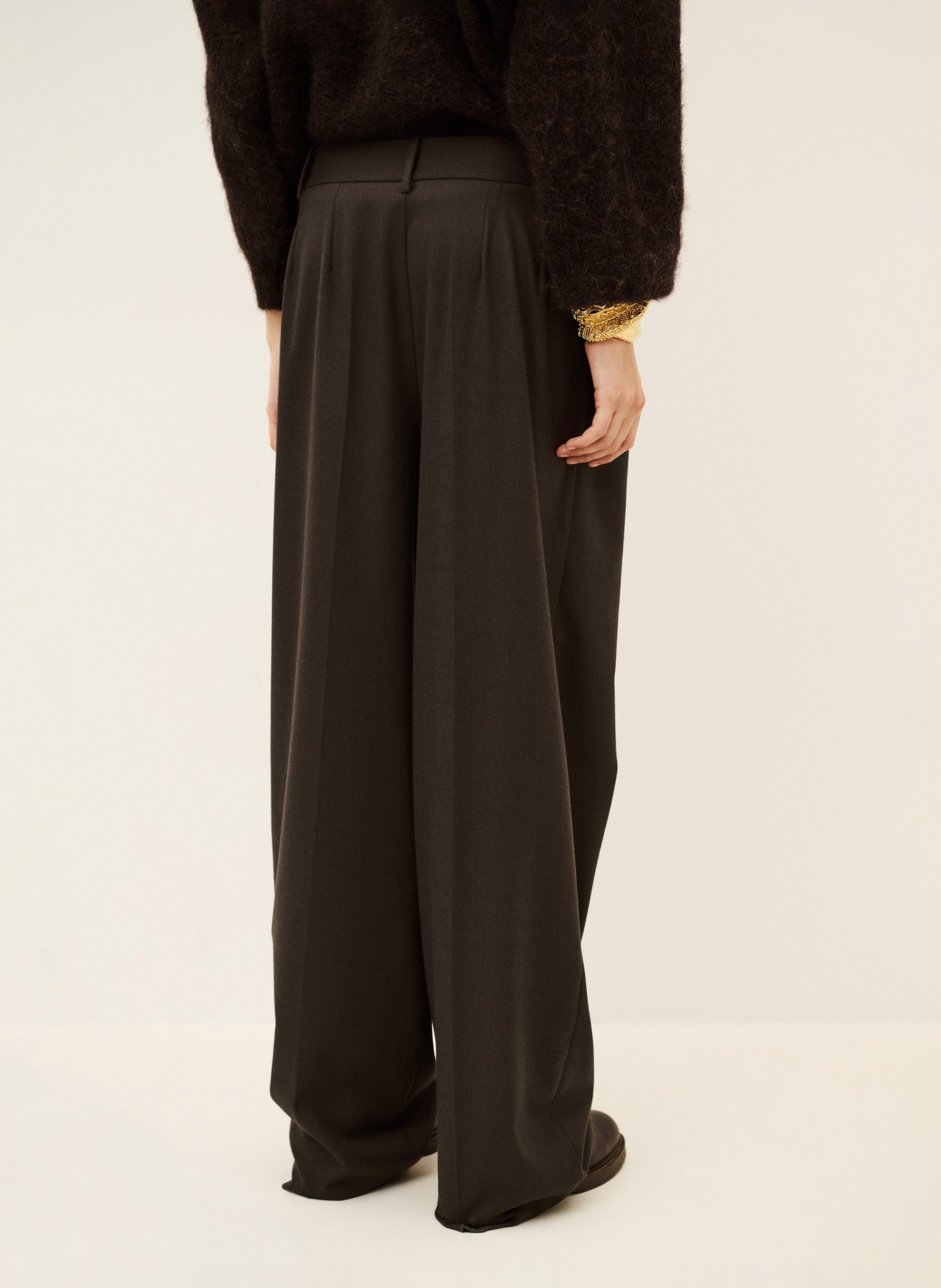 Pantalon large à pinces uni twani | Marron BA&SH Femme