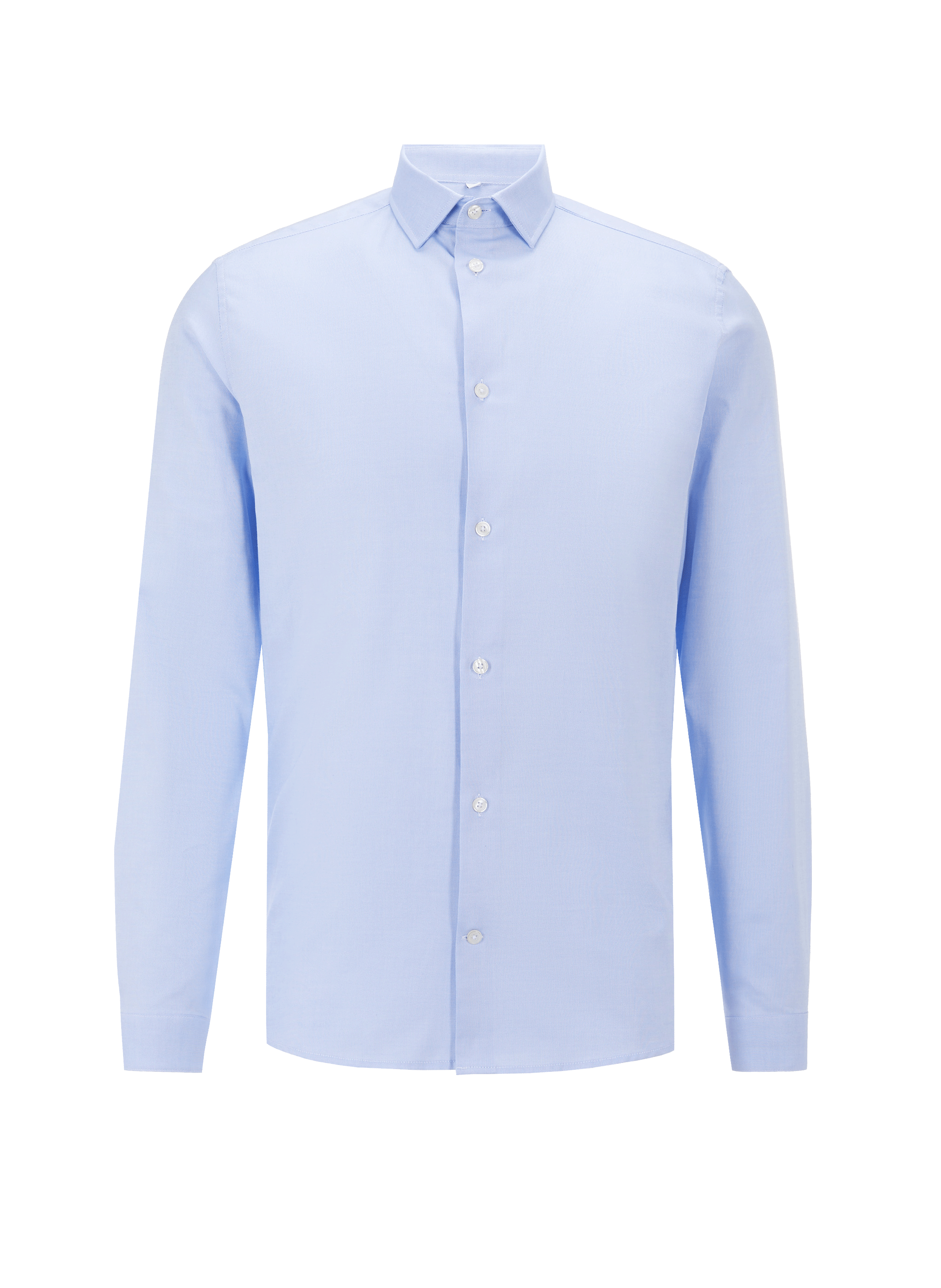 AU PRINTEMPS PARIS Slim-fit cotton shirt Blue