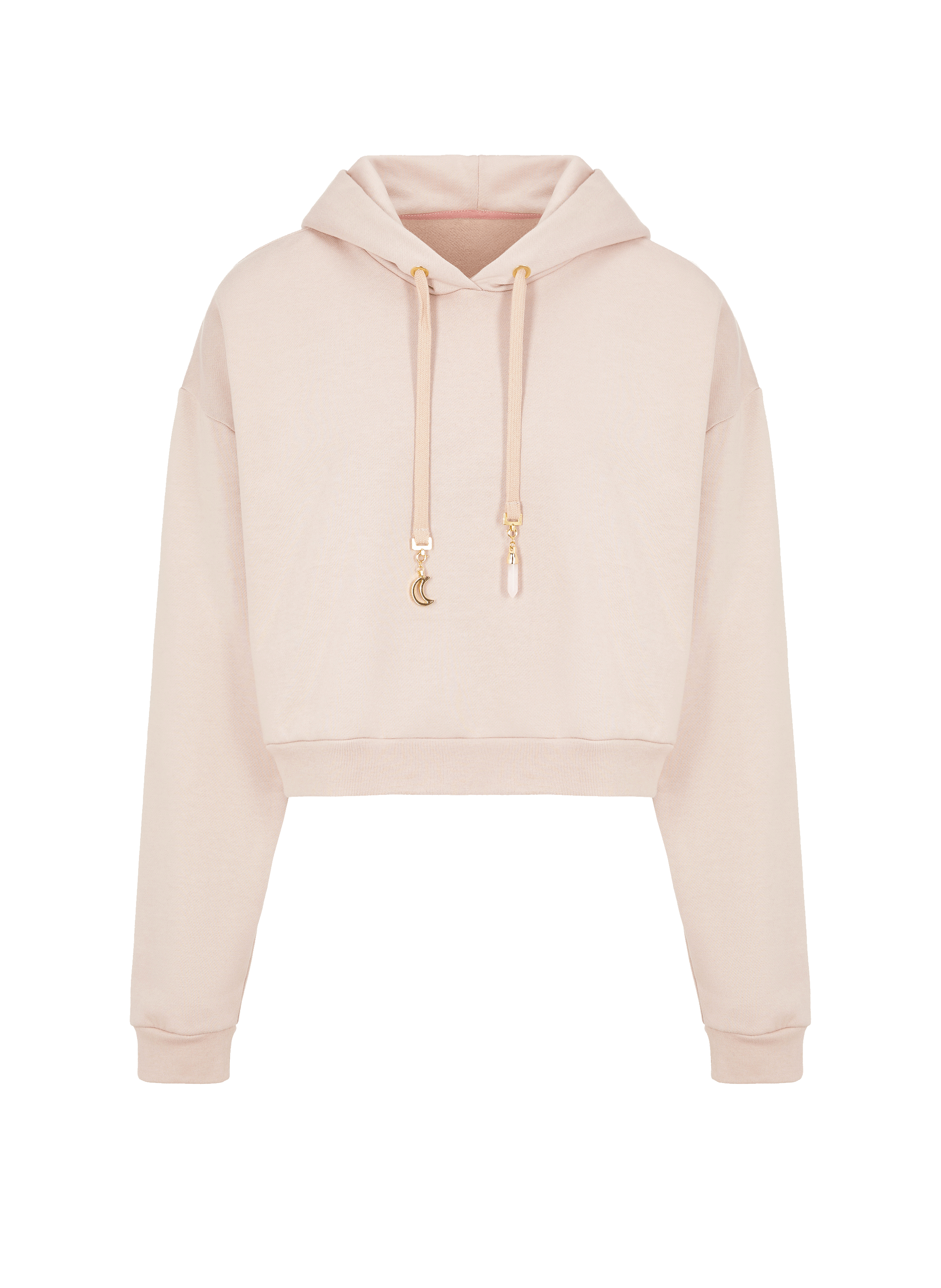 THE SOCIAL SUNDAY Cropped organic cotton hoodie Pink