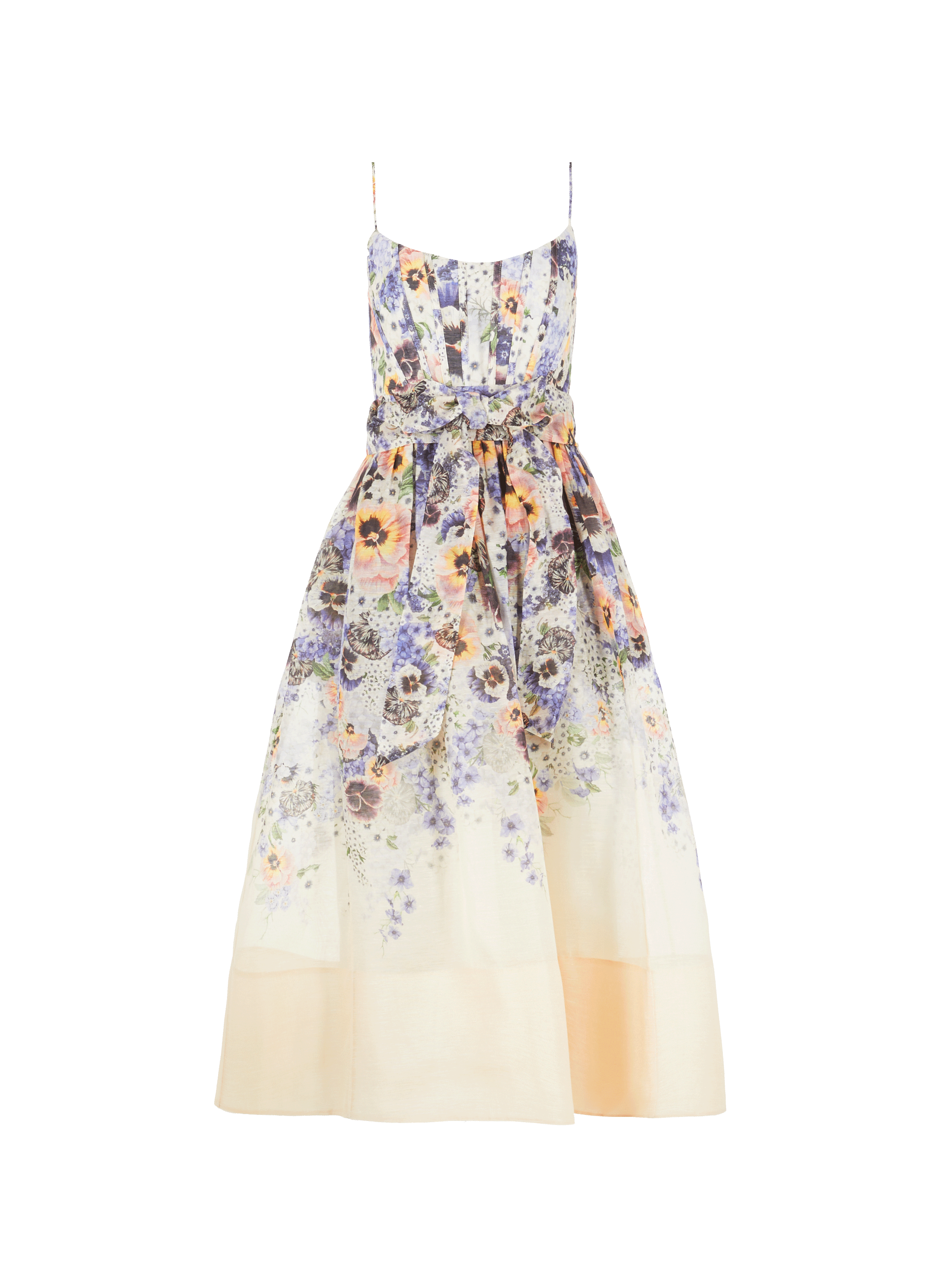 Robe midi Tama en lin et soie