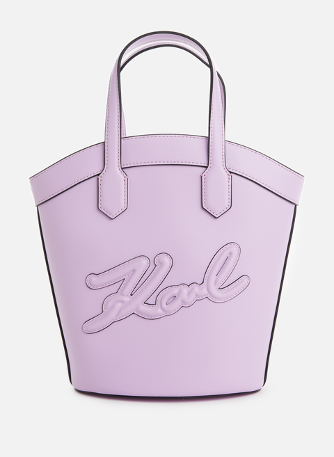 Violet leather basket bagKARL LAGERFELD 