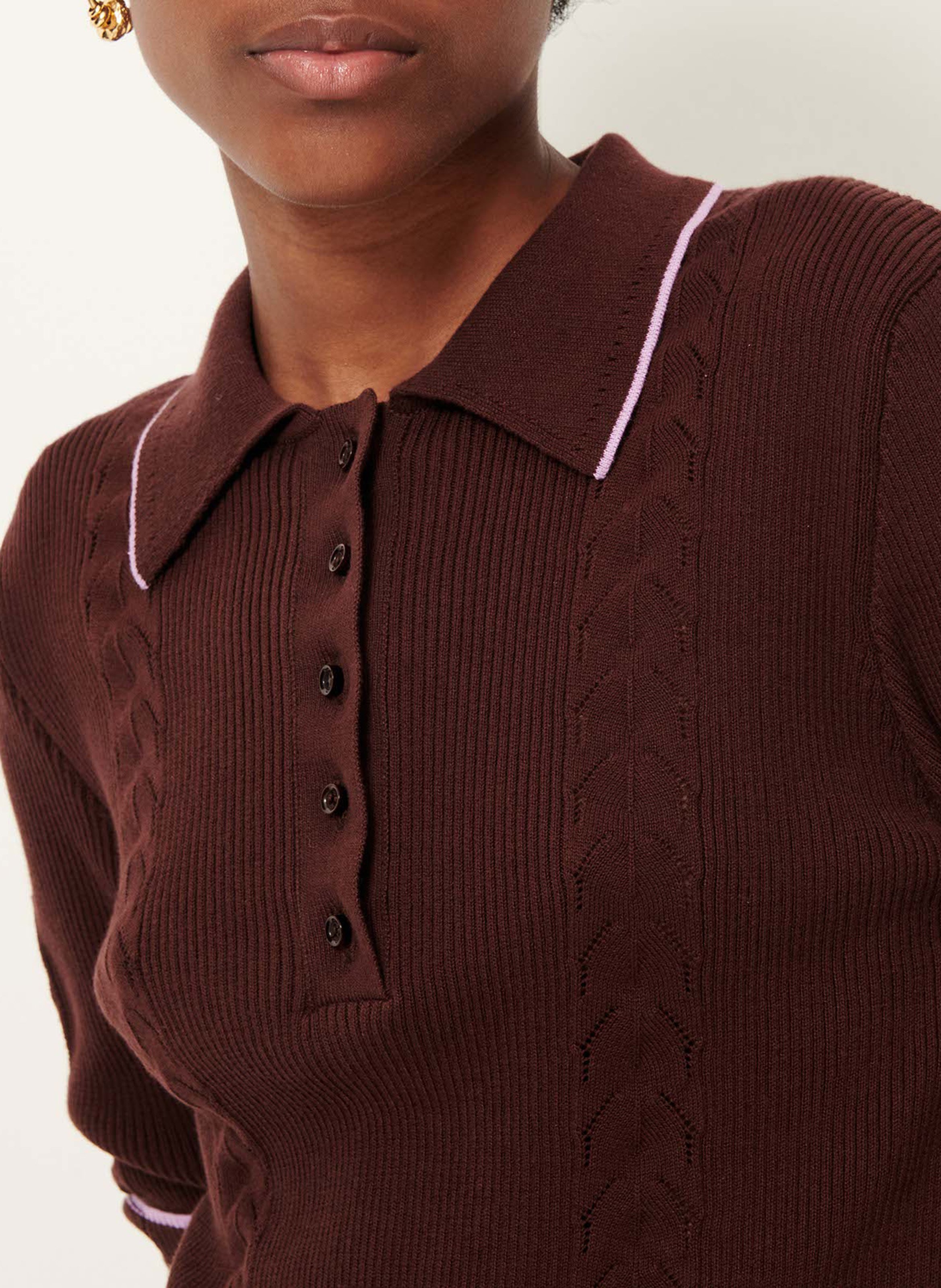 Top ciol polo en coton jodi SESSUN Marron