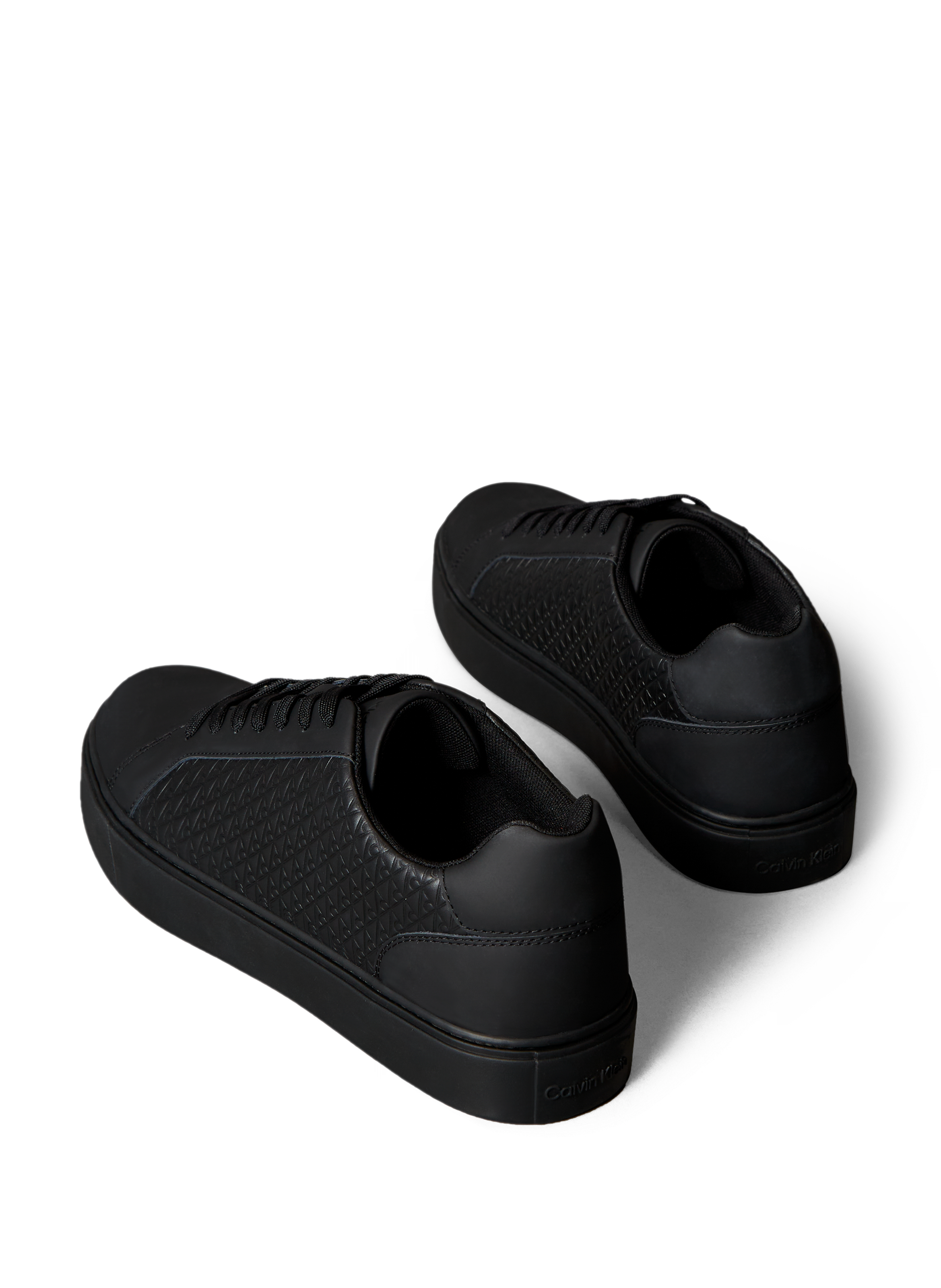 Mixed leather logo sneakers CALVIN KLEIN Black