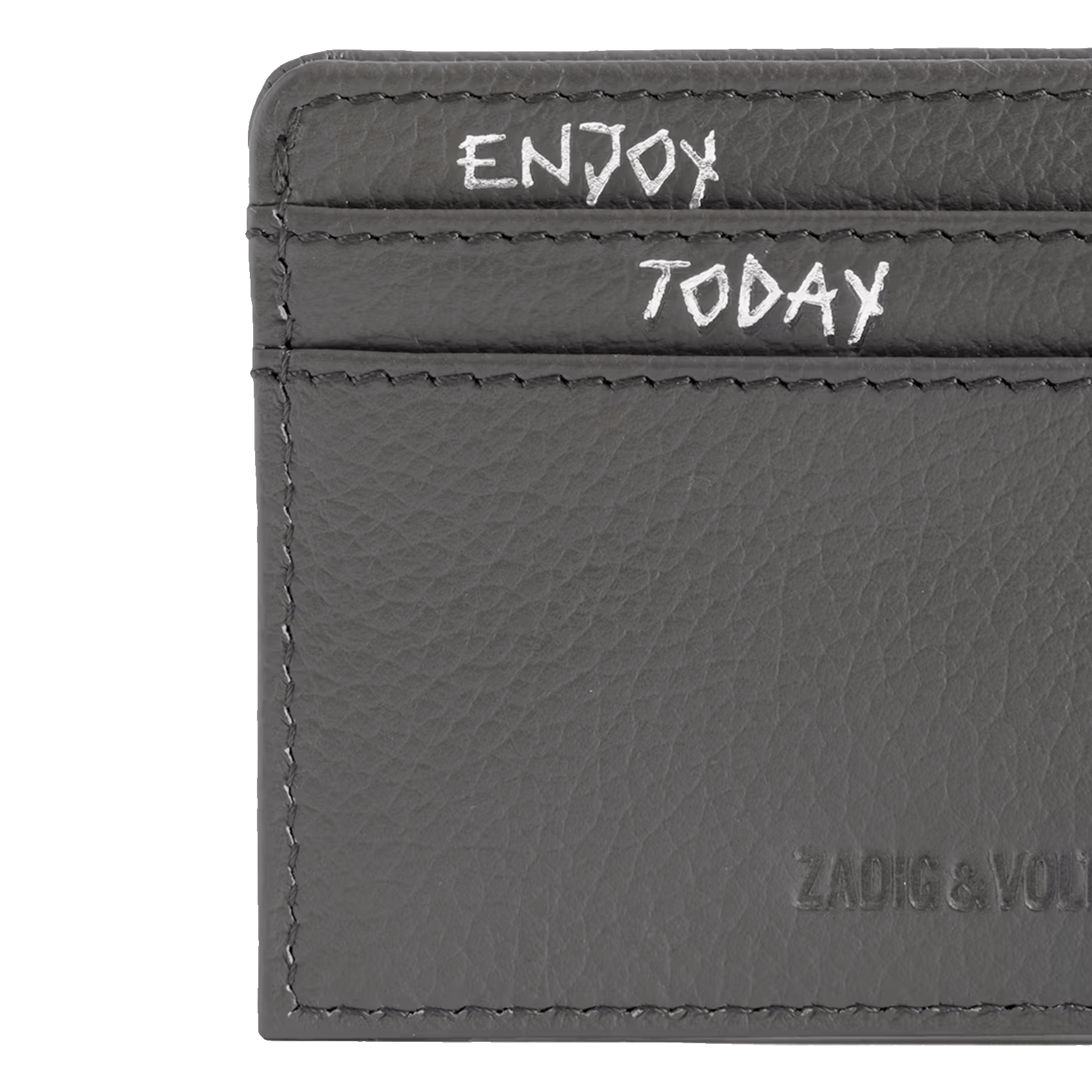 Porte cartes en cuir zv pass ZADIG&VOLTAIRE Gris
