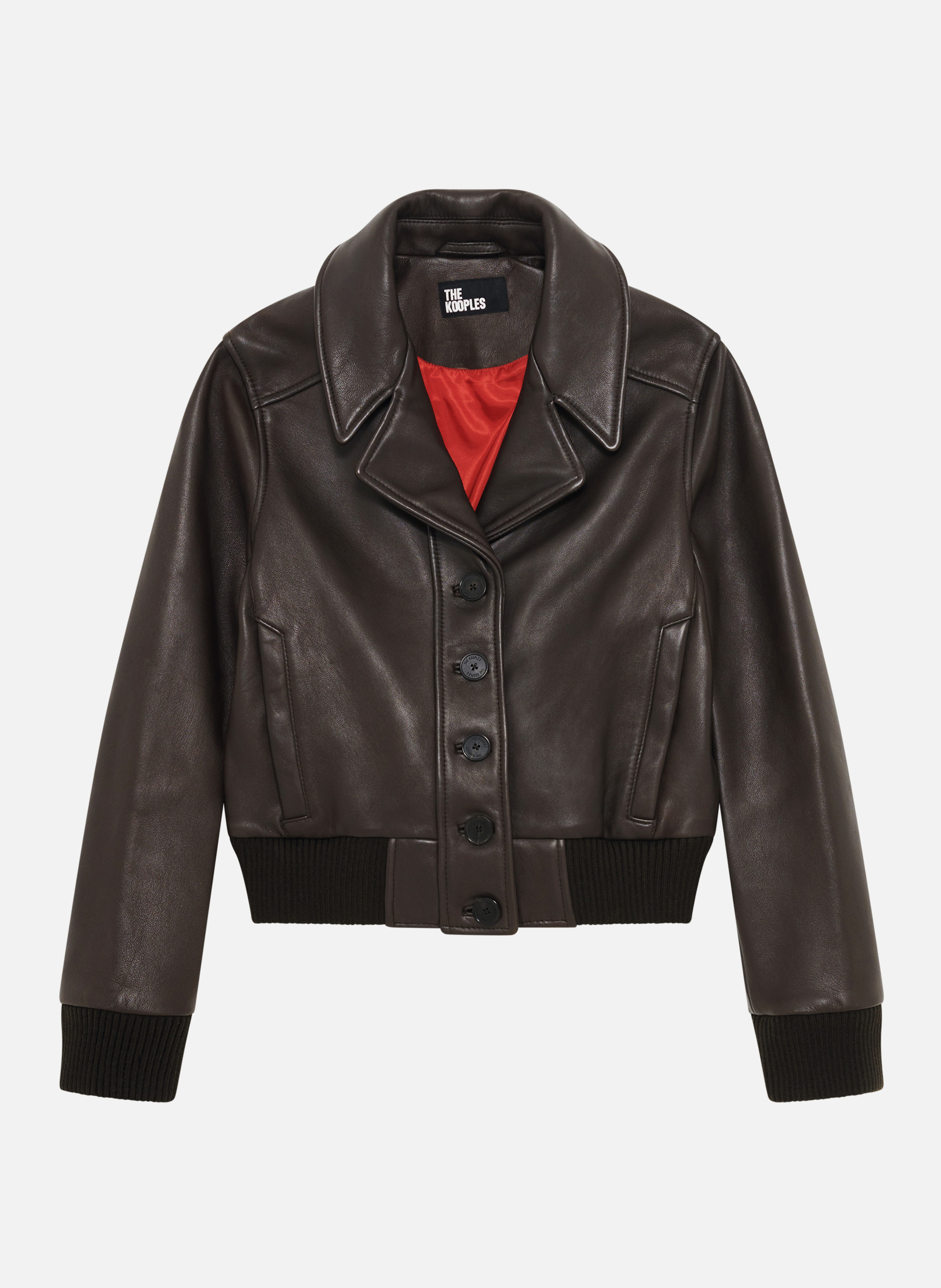 Blouson en cuir THE KOOPLES Marron