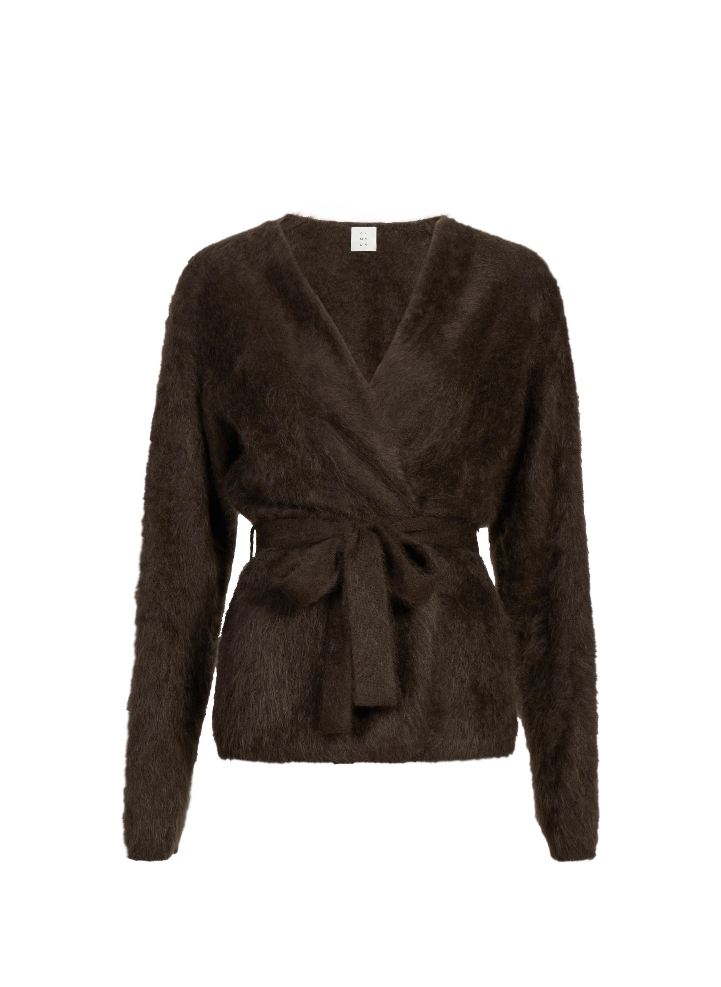 ALMADA Cardigan Aria ceinturé en cachemire Marron