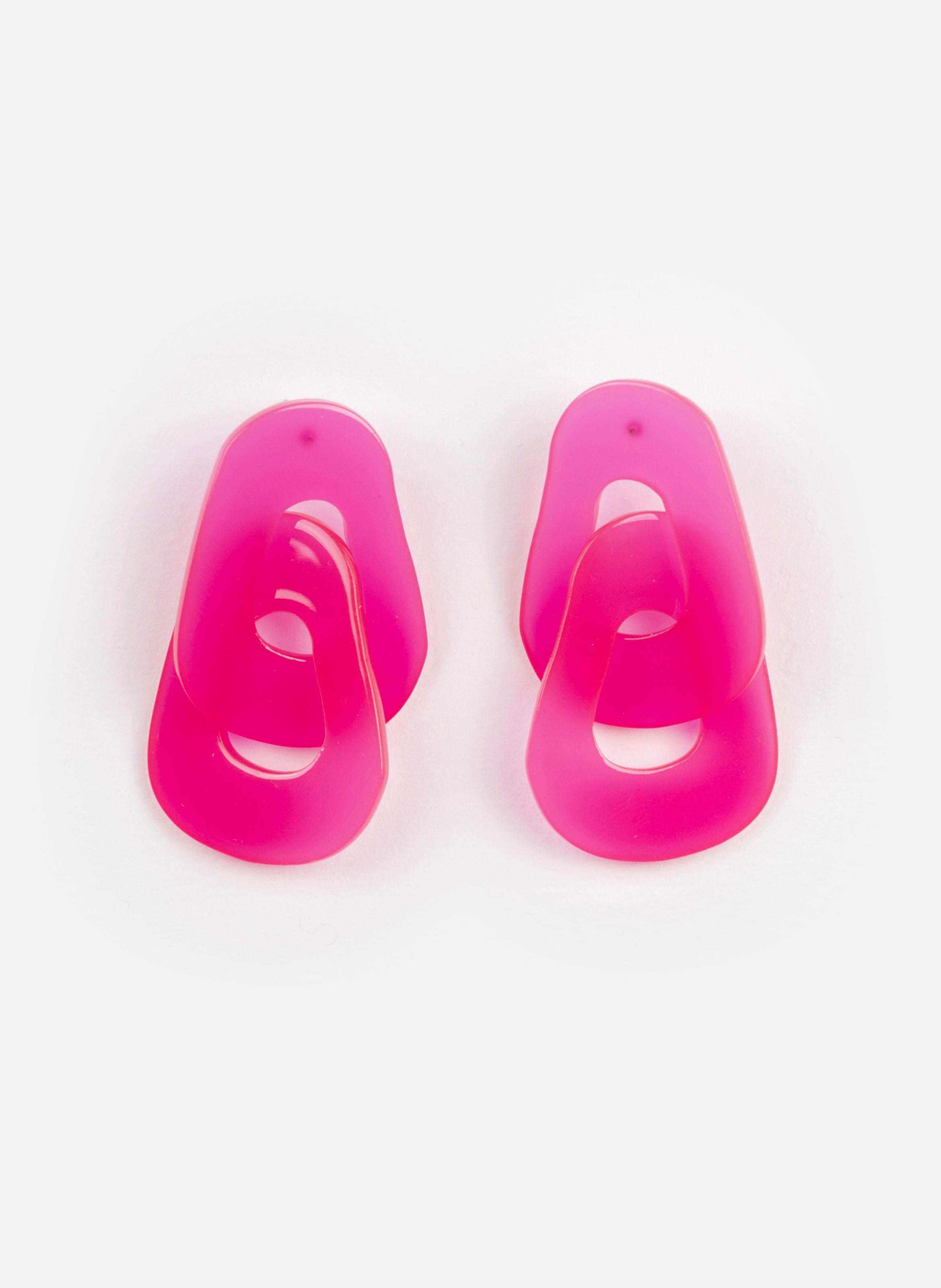 KURAGE GINZA Boucles d'oreilles maillons en acétate de cellulose Rose