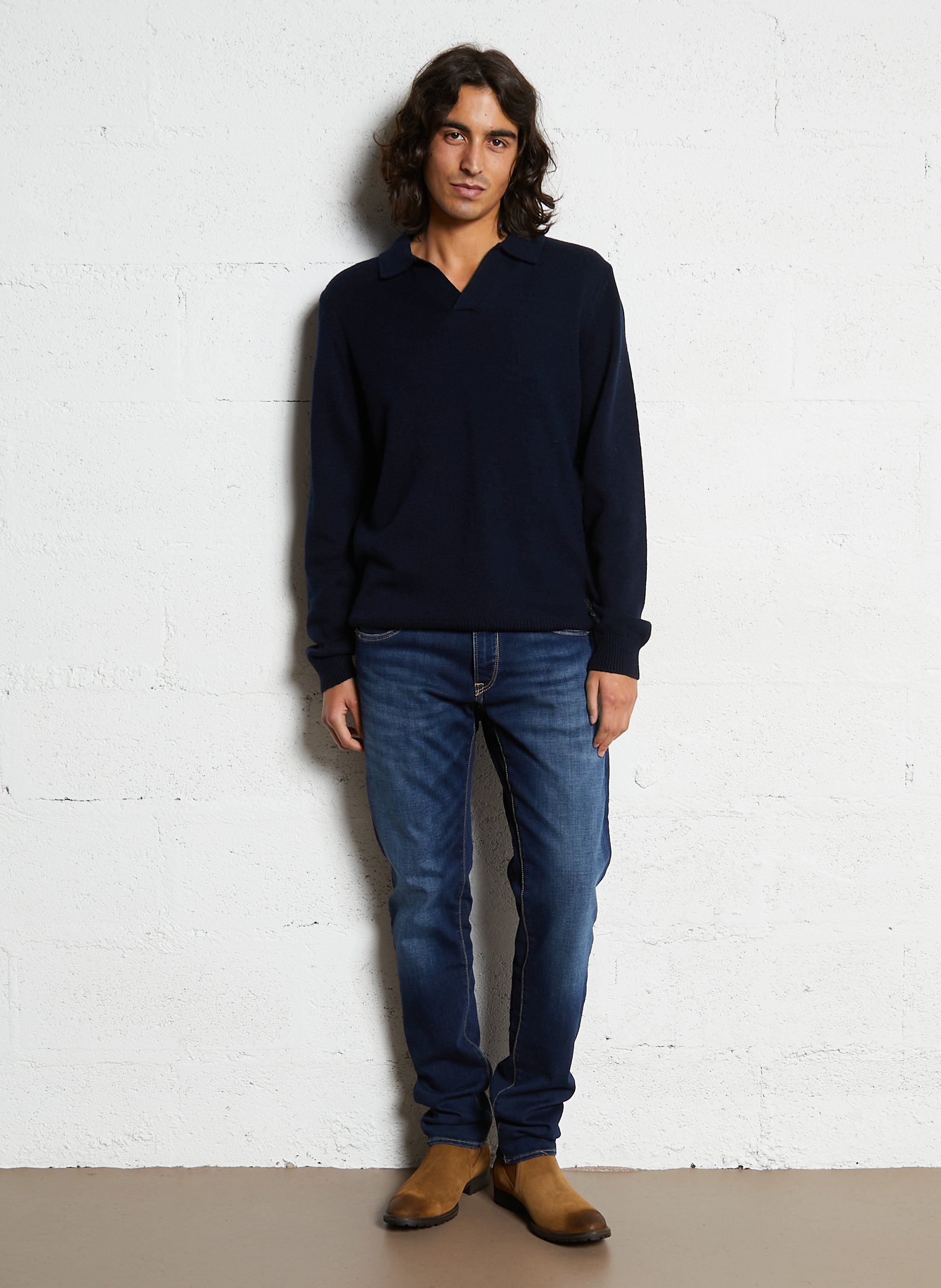 Bottines chelsea en cuir velours IKKS Jaune