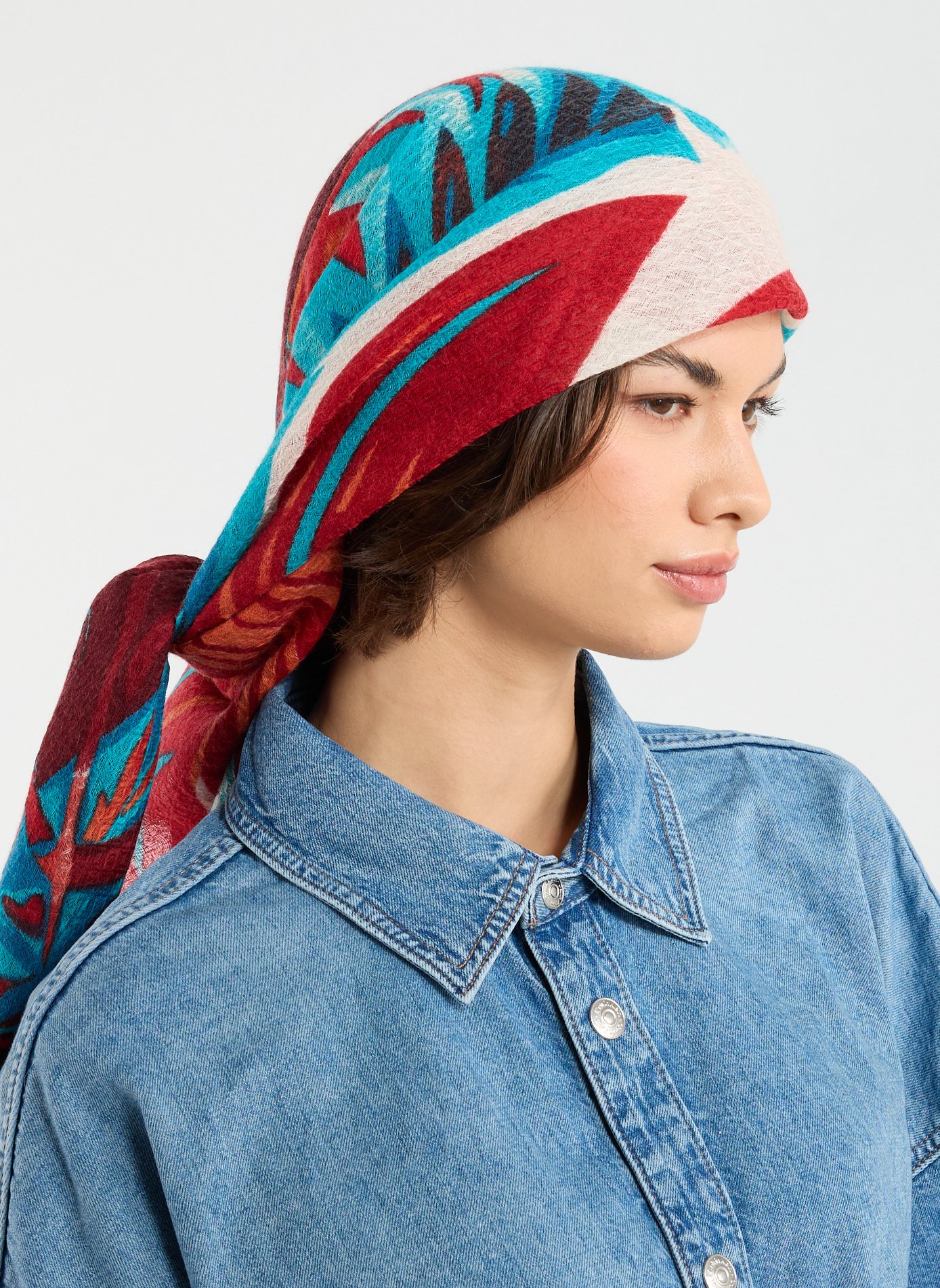 Echarpe Isadora en laine et soie  PETRUSSE Rouge