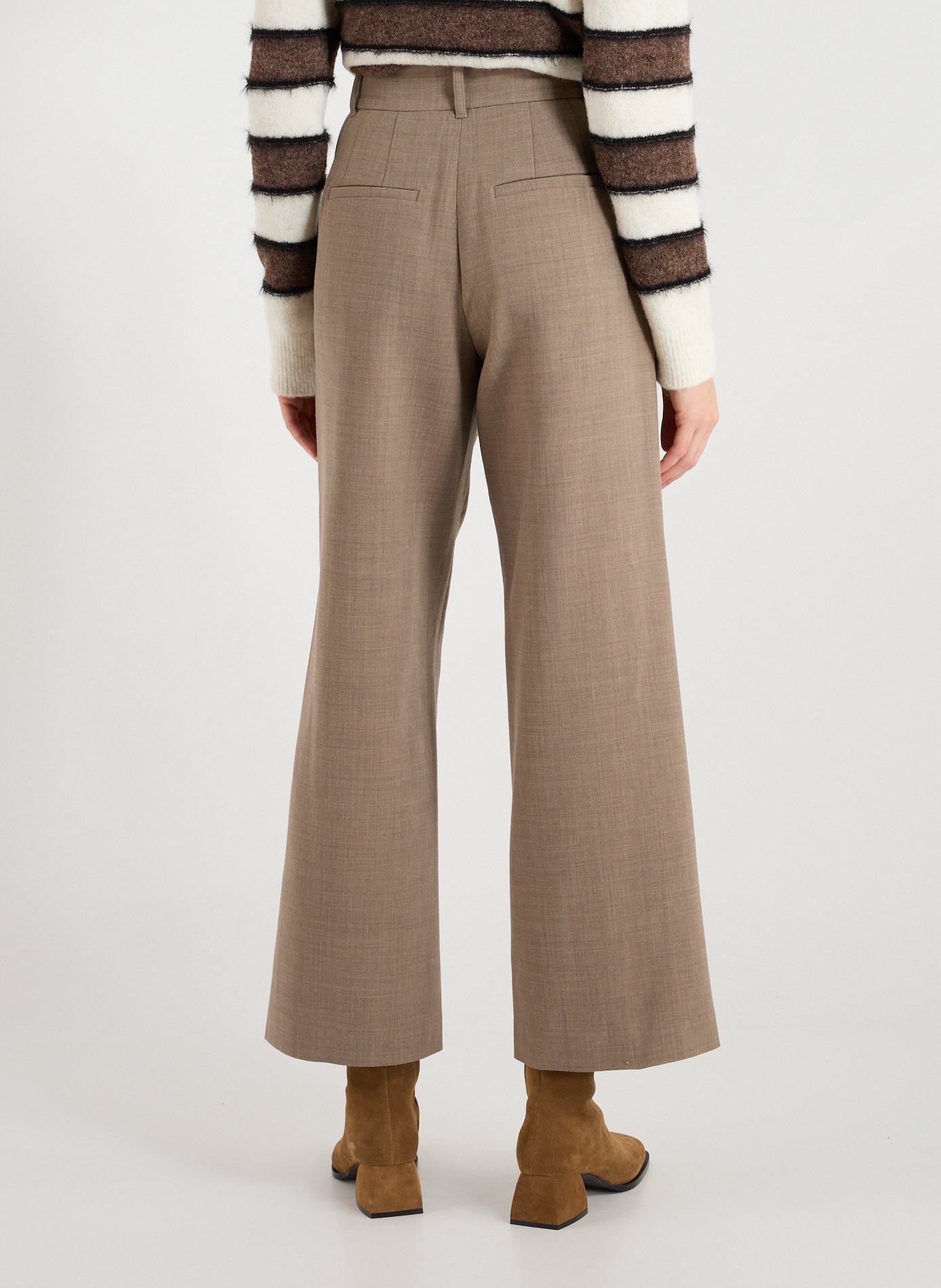 Straight wool-blend trousers  SANDBEIGE Beige