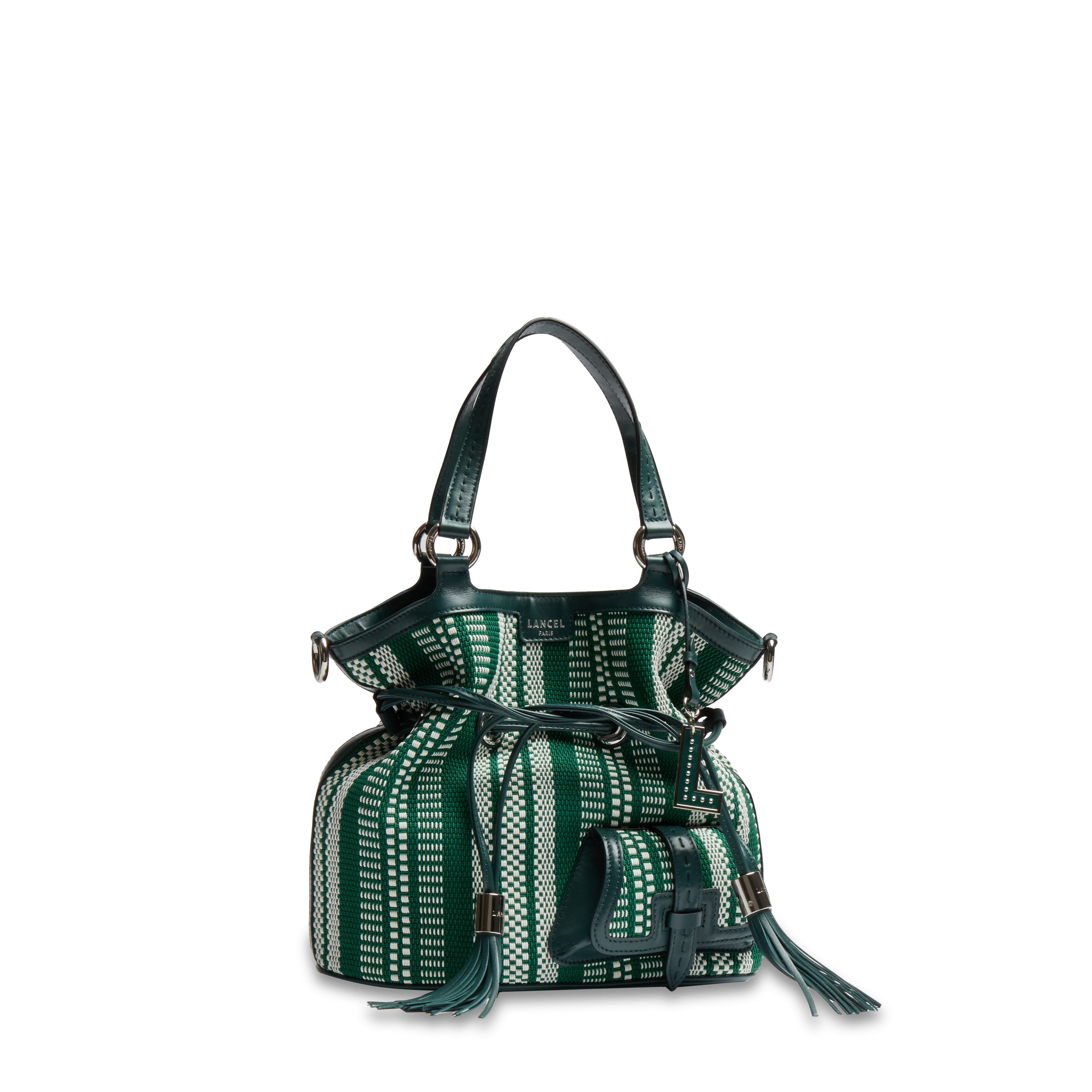 Sac seau m premier flirt de lancel en coton LANCEL Vert