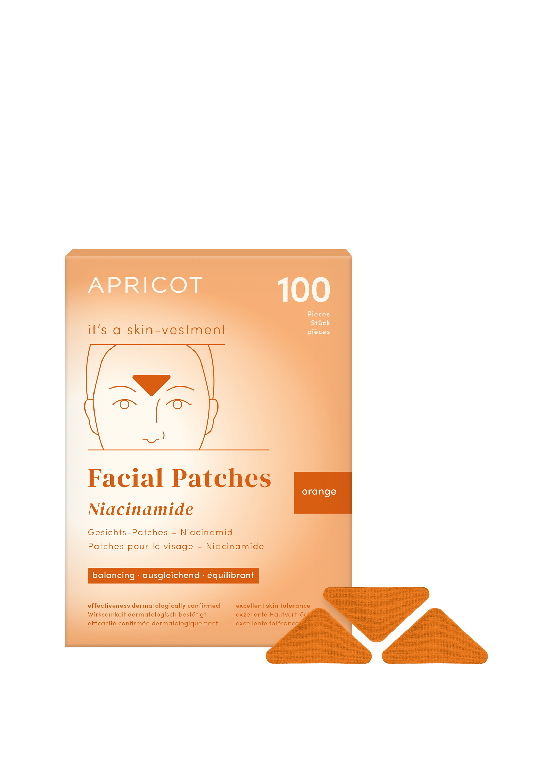 Patchs visage à la niacinamide APRICOT No color