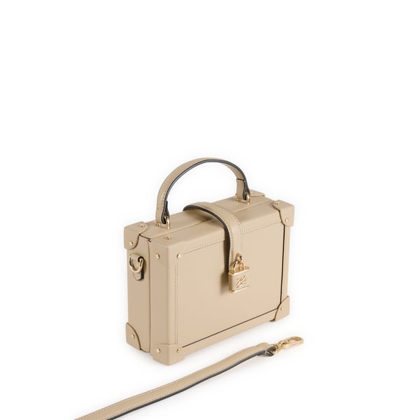 Sac à main forme coffre en cuir