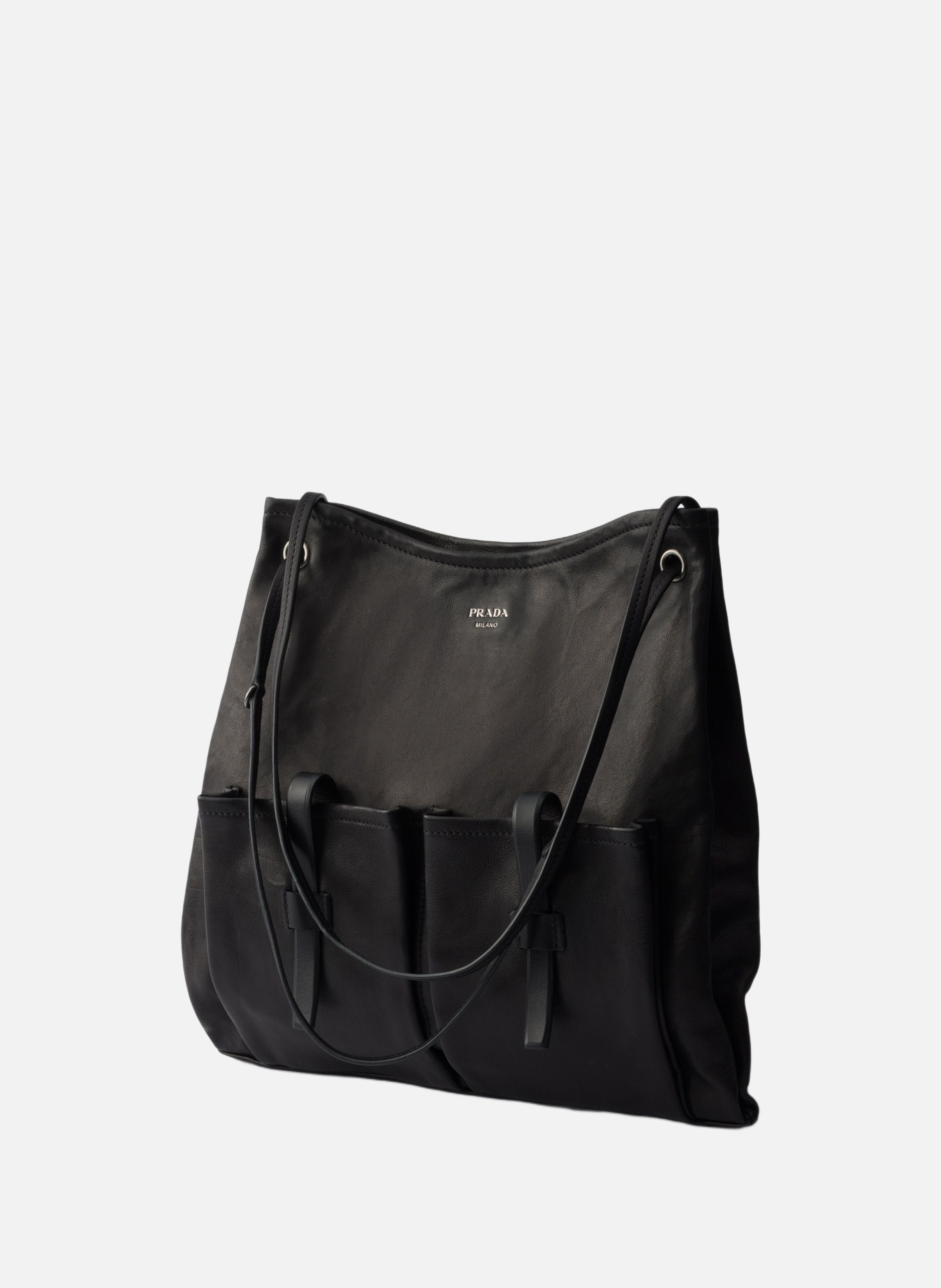 Grand sac en cuir PRADA Noir