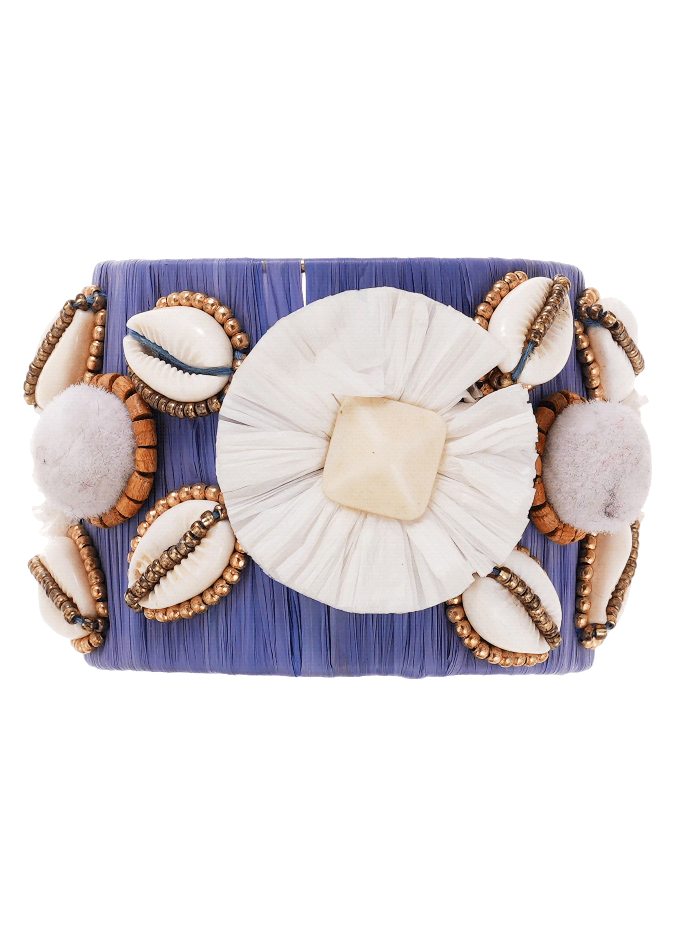 Bracelet jonc raphia motifs floraux nono HIPANEMA Bleu