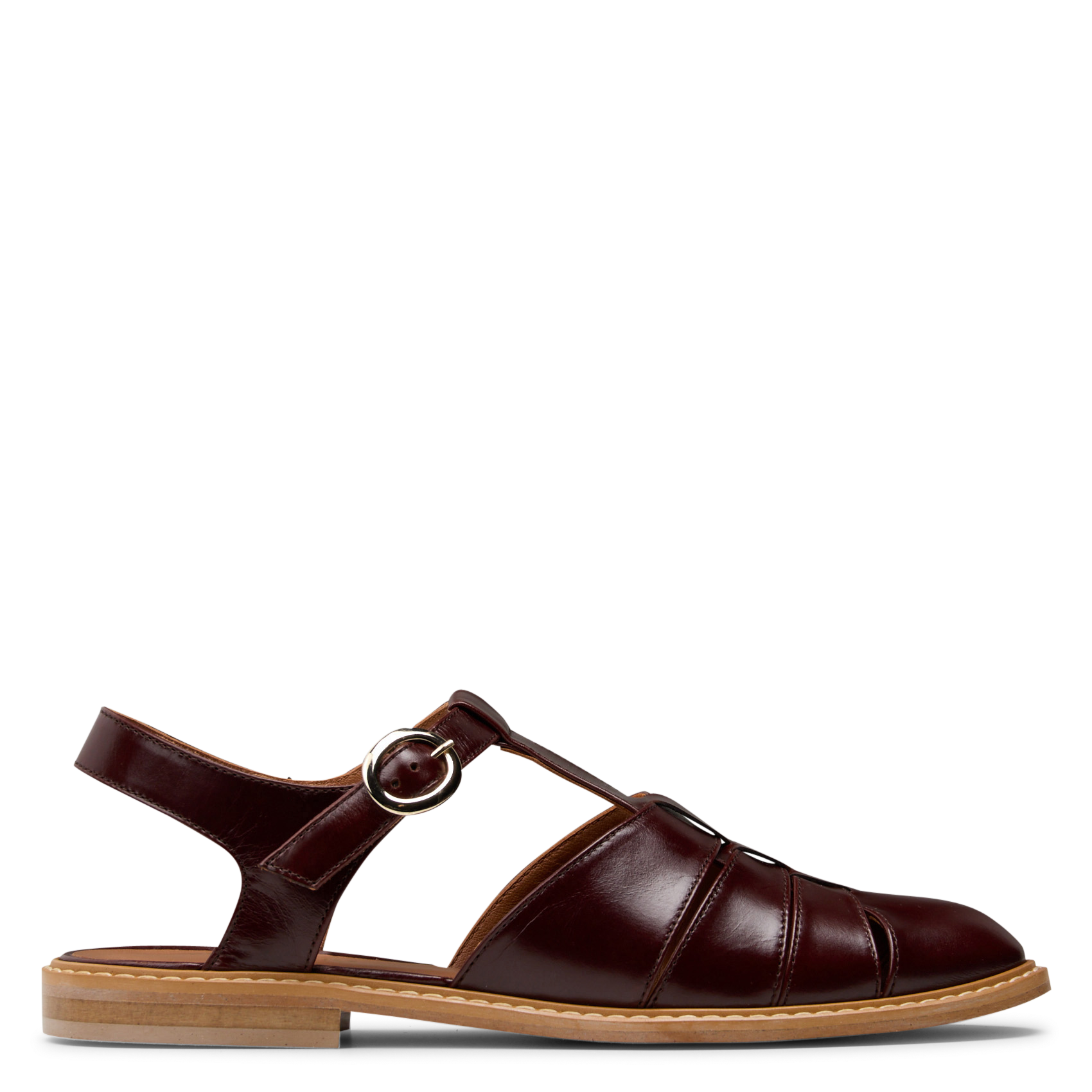 Sandales plates en cuir sullivan MAISON 123 Rouge