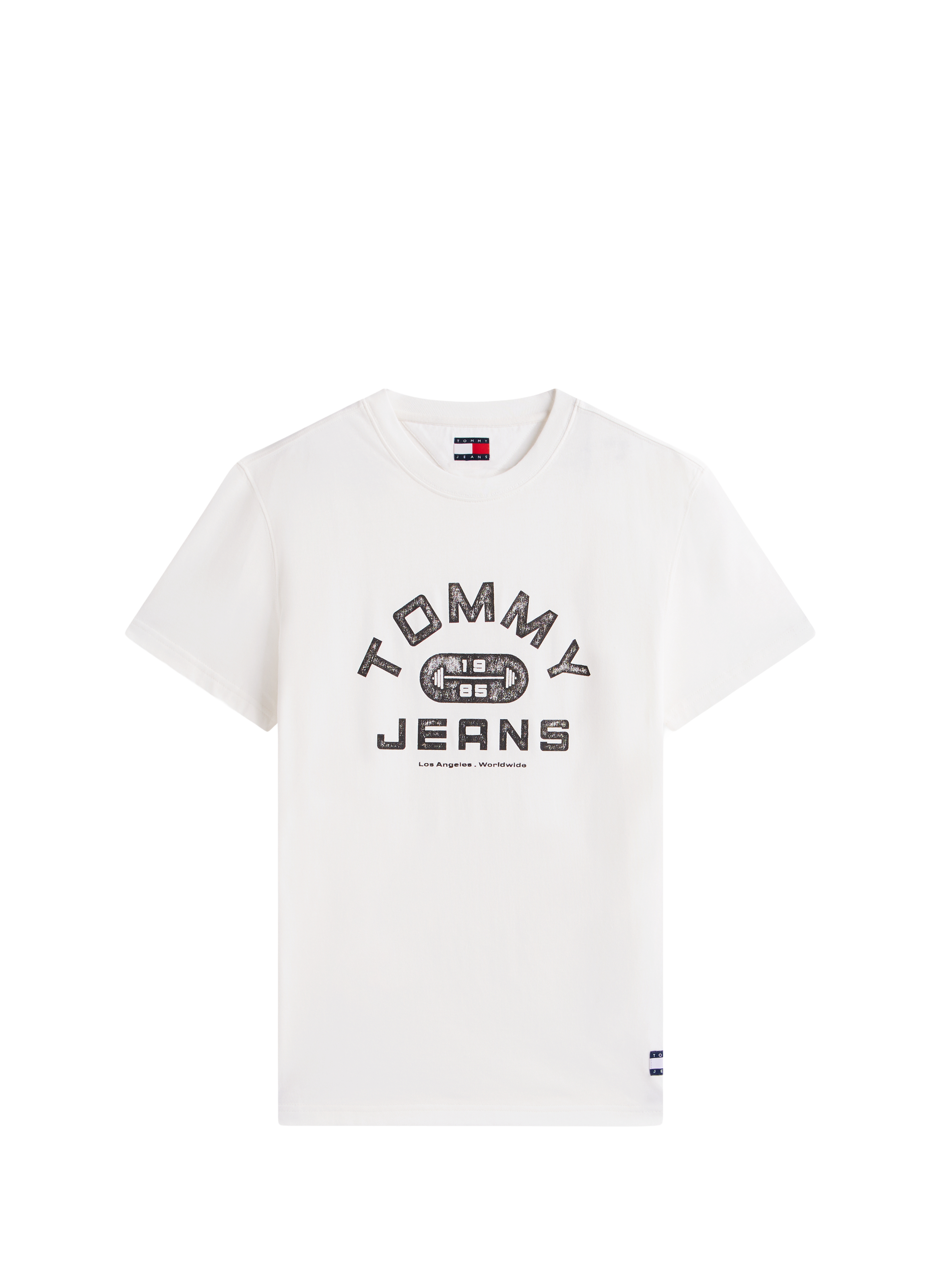 Straight printed cotton T-shirt TOMMY HILFIGER White