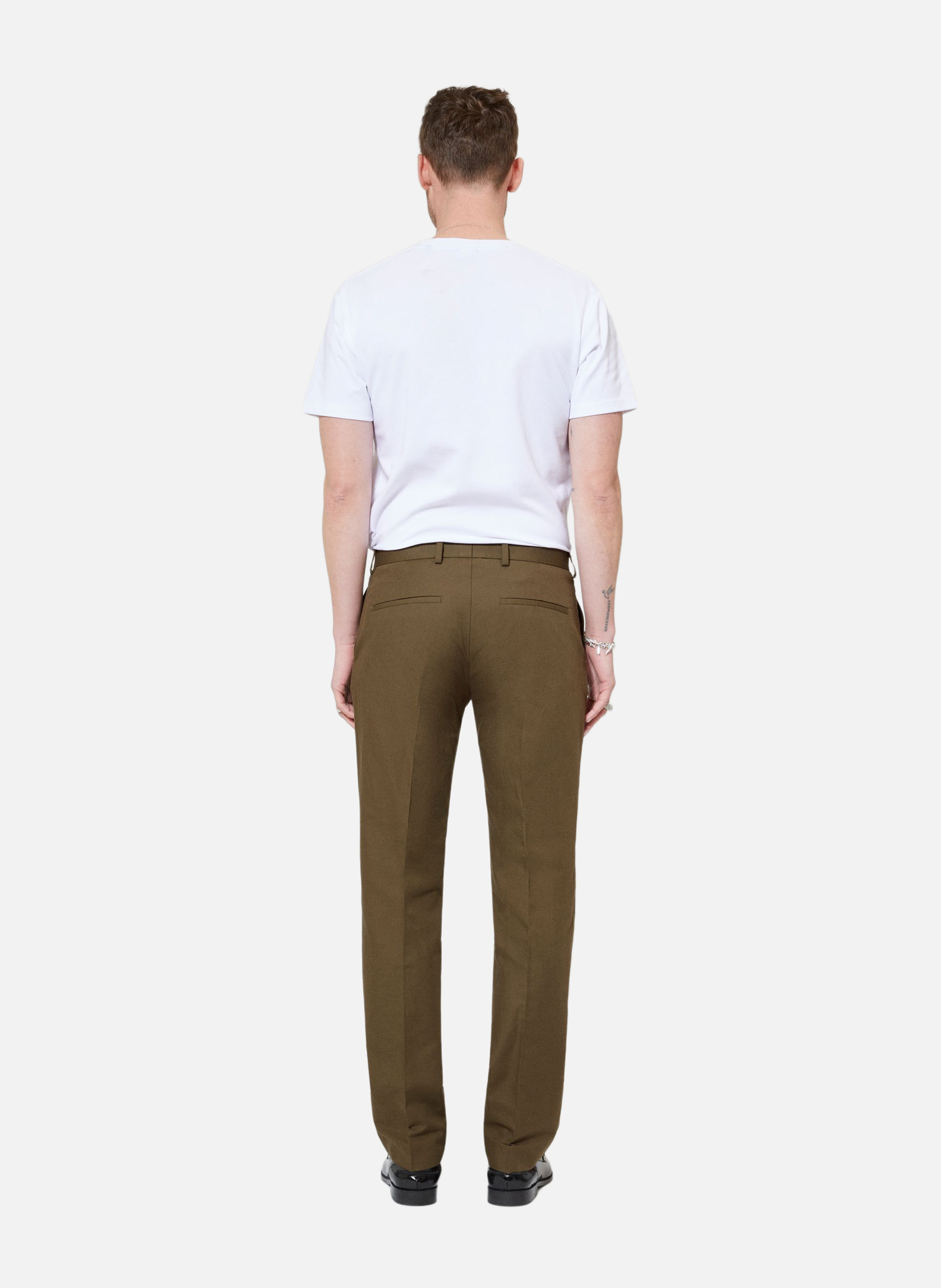 Pantalon de costume en coton lin THE KOOPLES Vert