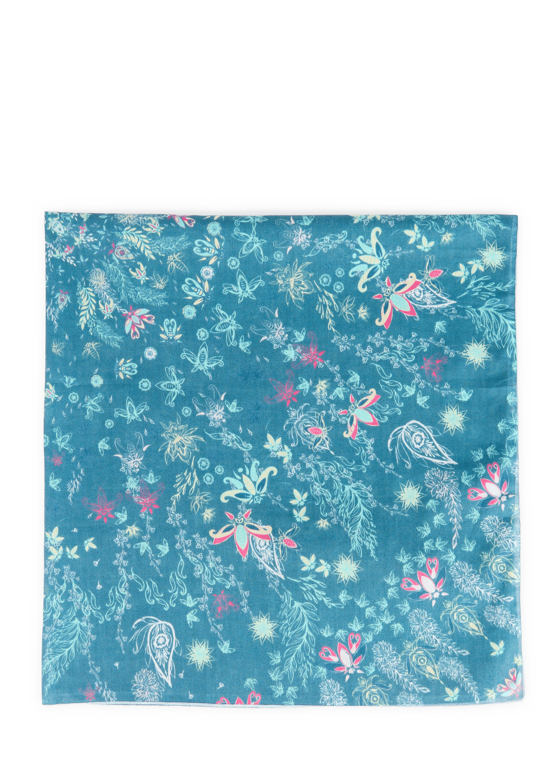 Foulard carré imprimé en coton PETRUSSE Vert