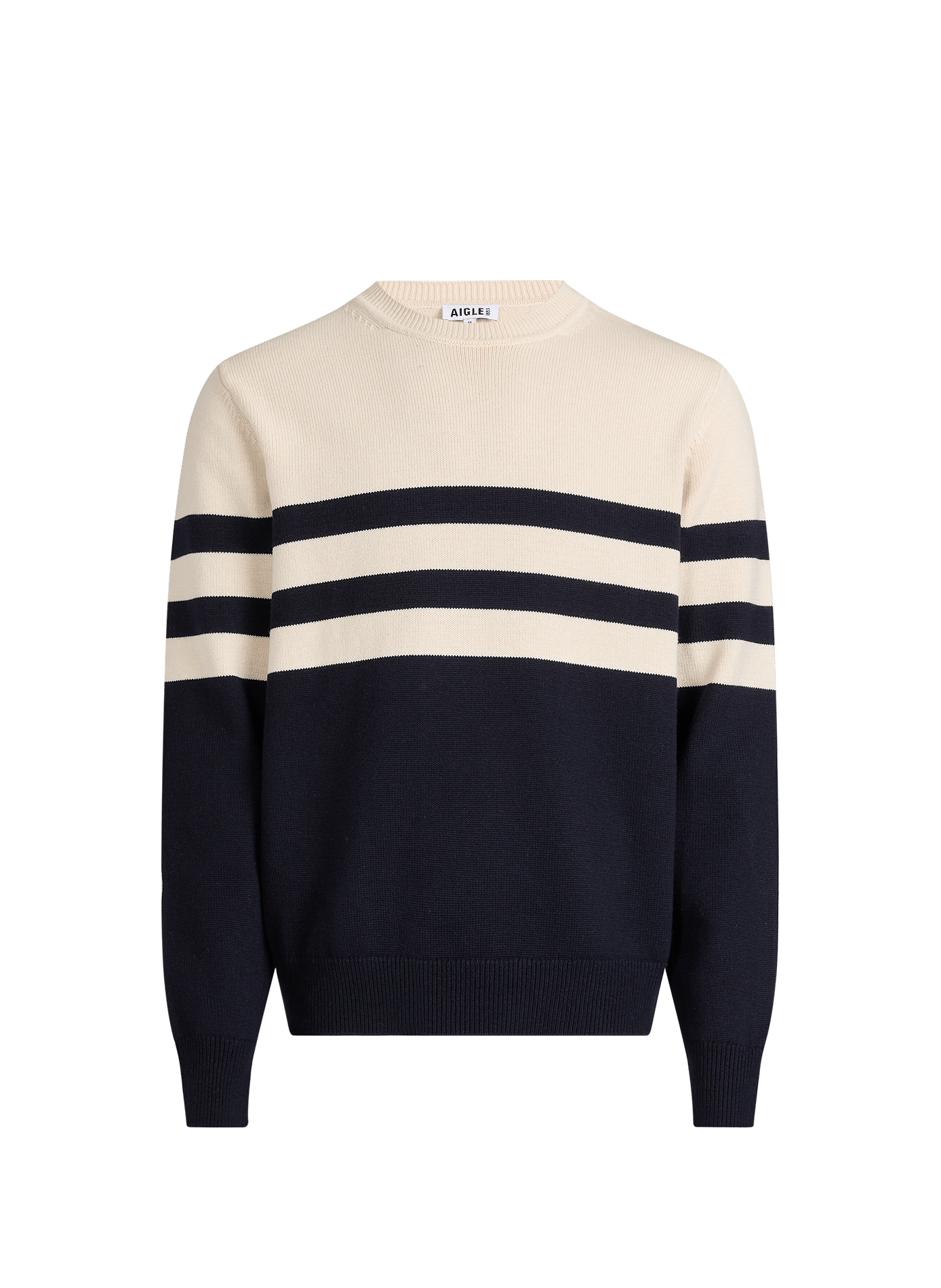 Pull en laine et coton AIGLE Bleu