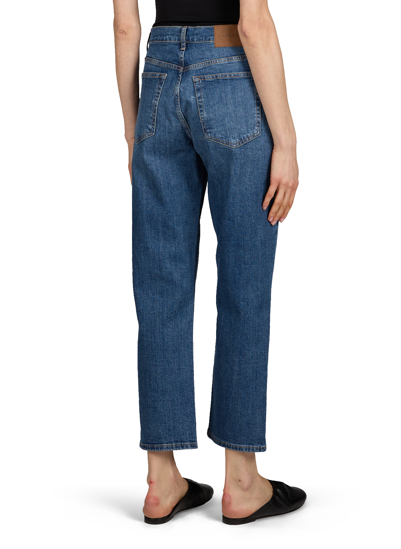 Straight leg jeans in Tskarla cotton  TOPSHOP Blue