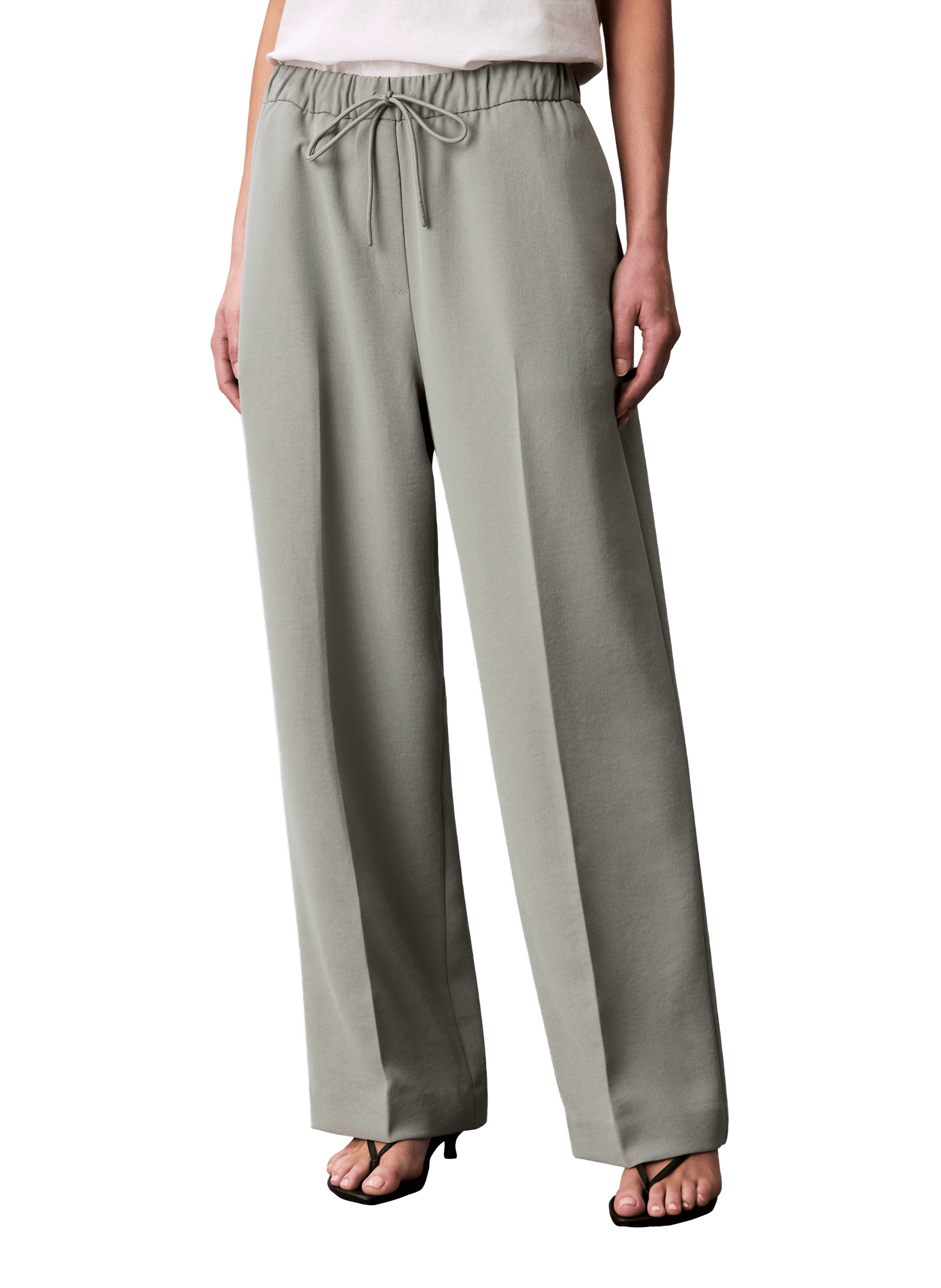 Pantalon en sergé avec cordon de serrage CALVIN KLEIN Gris