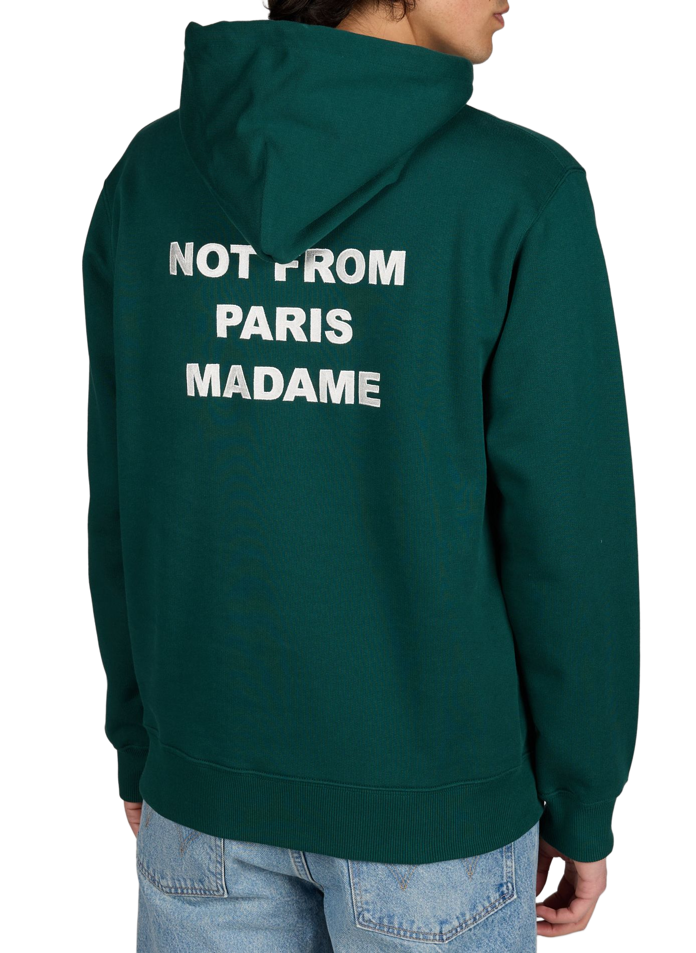 Hoodie ample Slogan en coton molleton DROLE DE MONSIEUR Vert