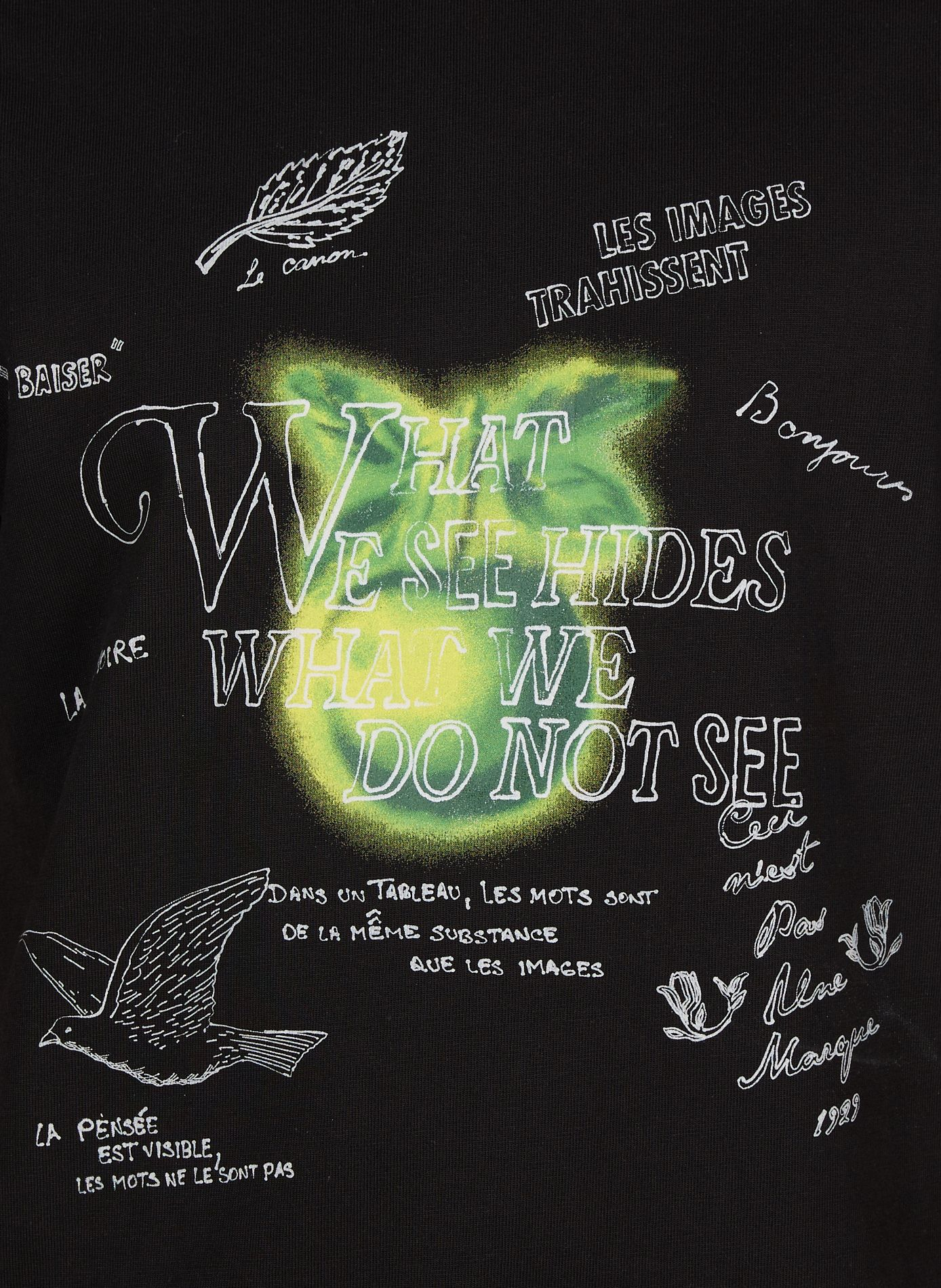 Oversized printed cotton T-shirt PAS UNE MARQUE Black