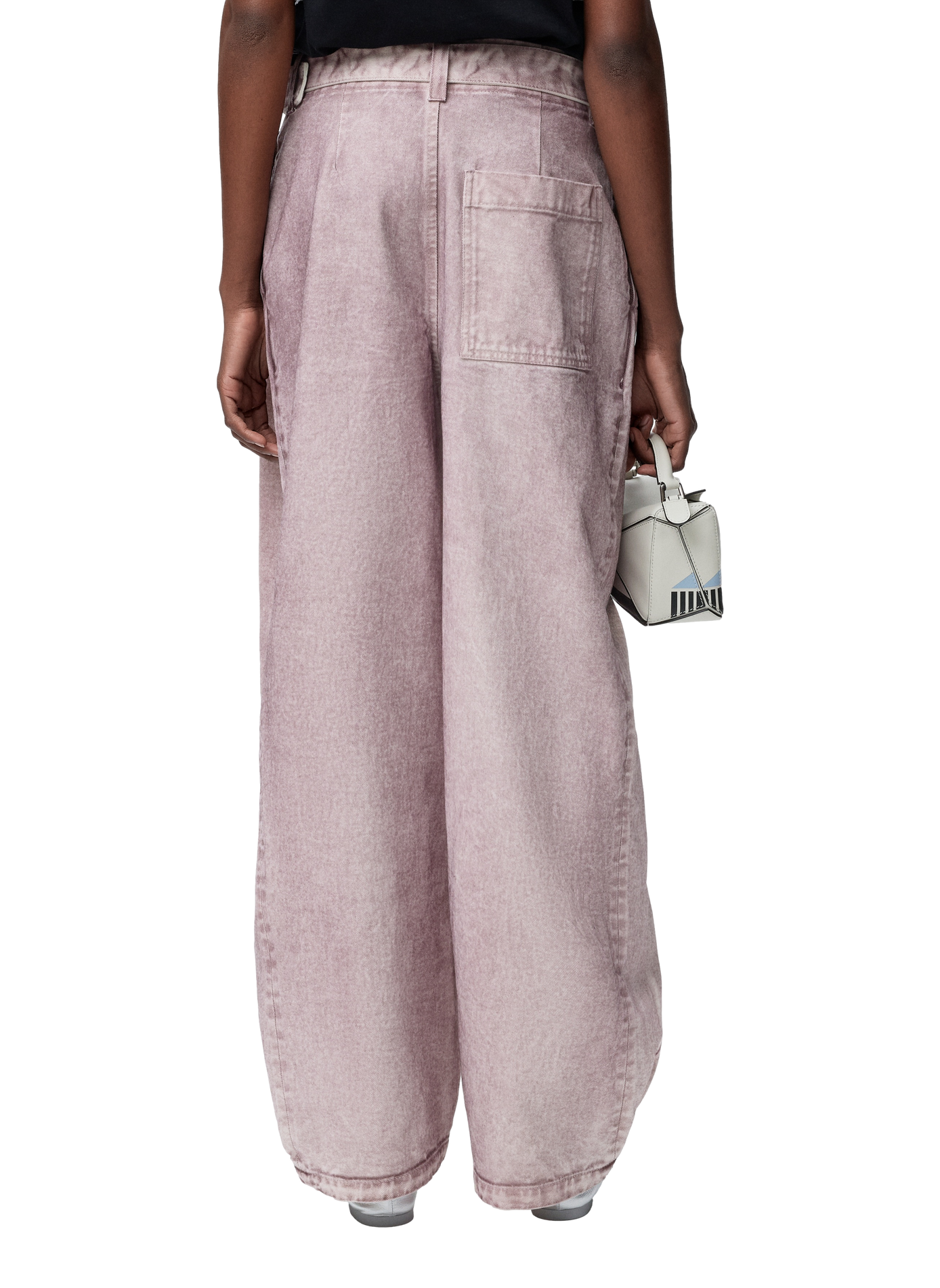 Wide-leg jeans with cotton denim belt LOEWE Pink