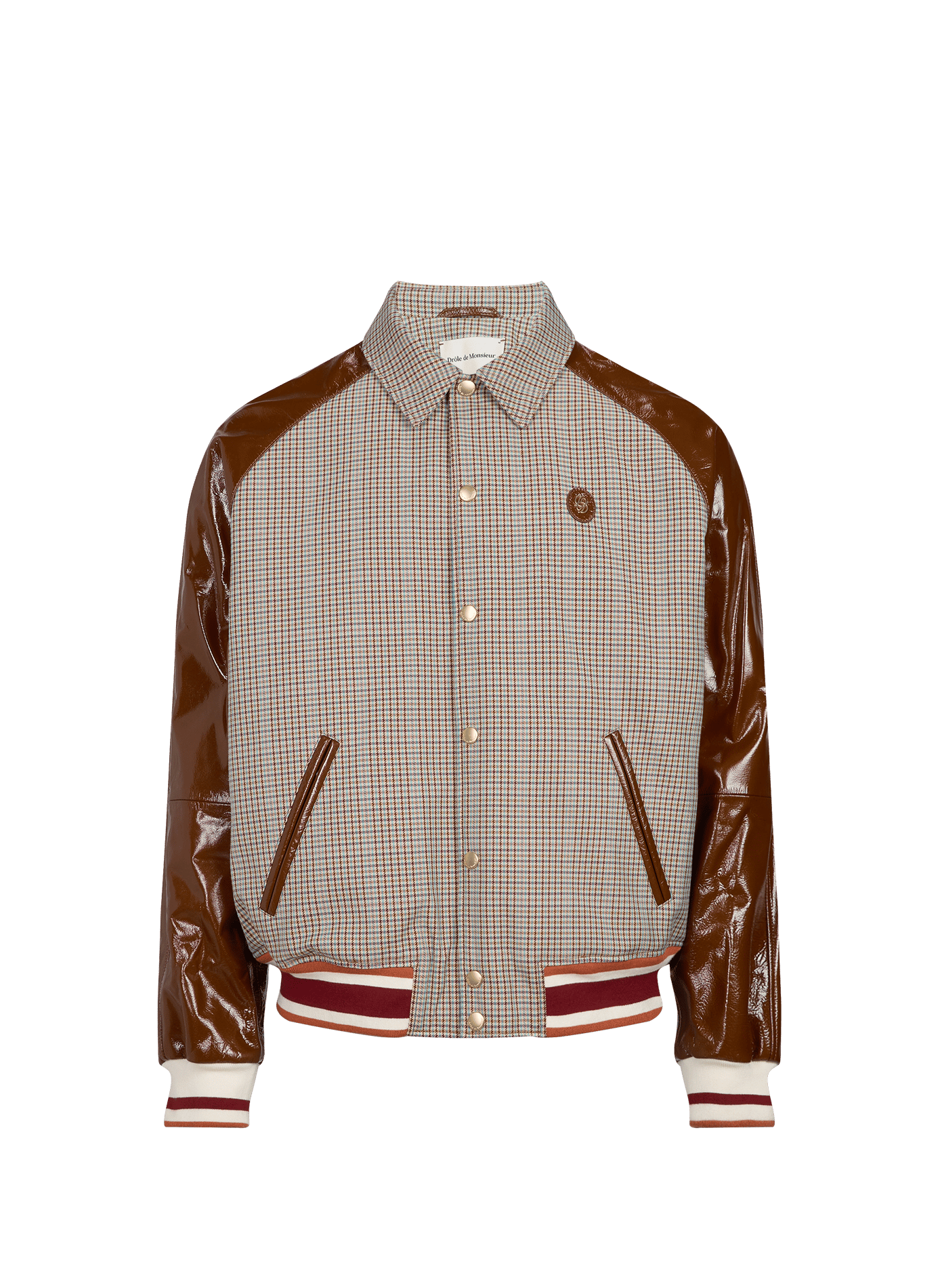 Veste chevrons avec manches brillantes DROLE DE MONSIEUR Beige