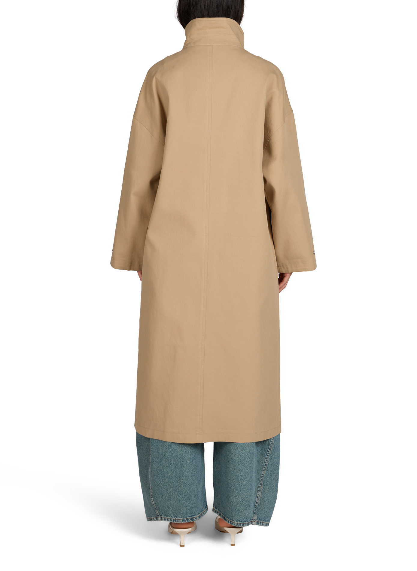 Oversized cotton trench coat TOPSHOP Beige