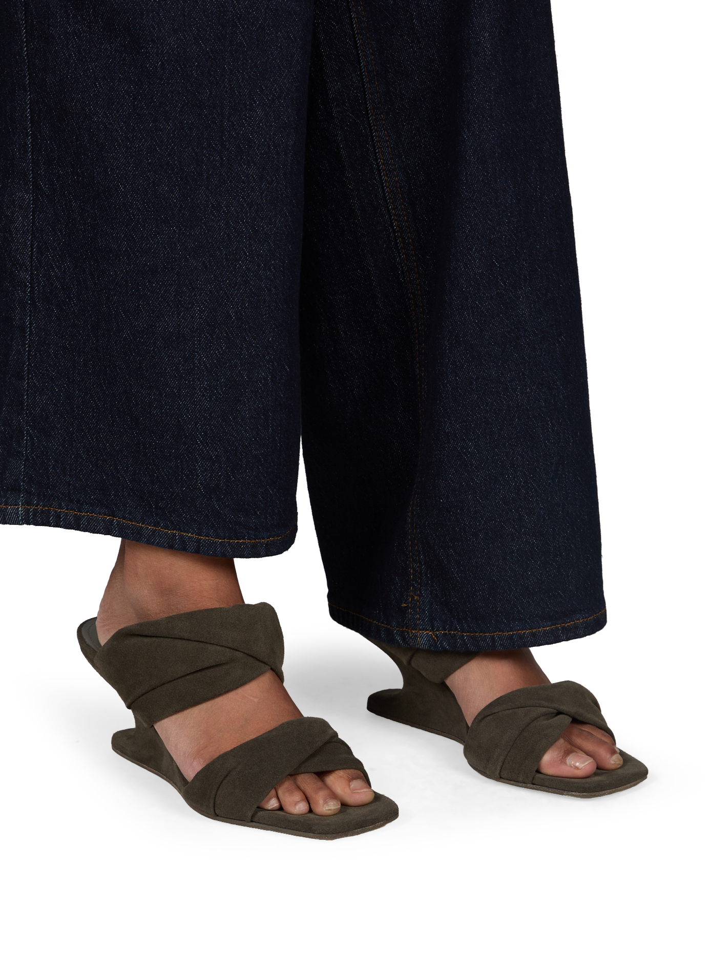 Sandales Cantilever en cuir suédé RICK OWENS Gris